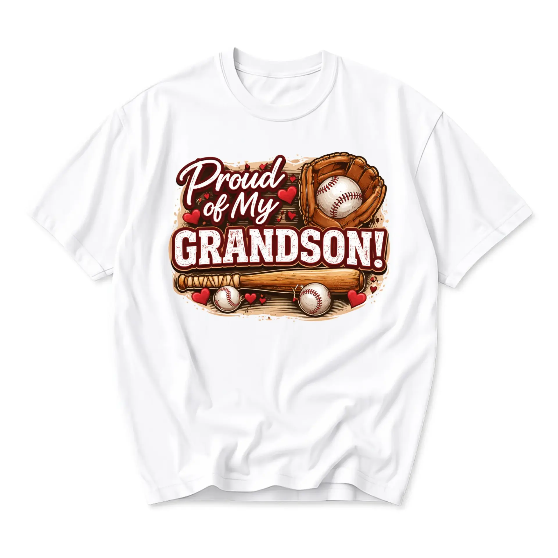 Graphic Tee Proud of My Grandson Baseball Sports Themed Unisex Crew Neck