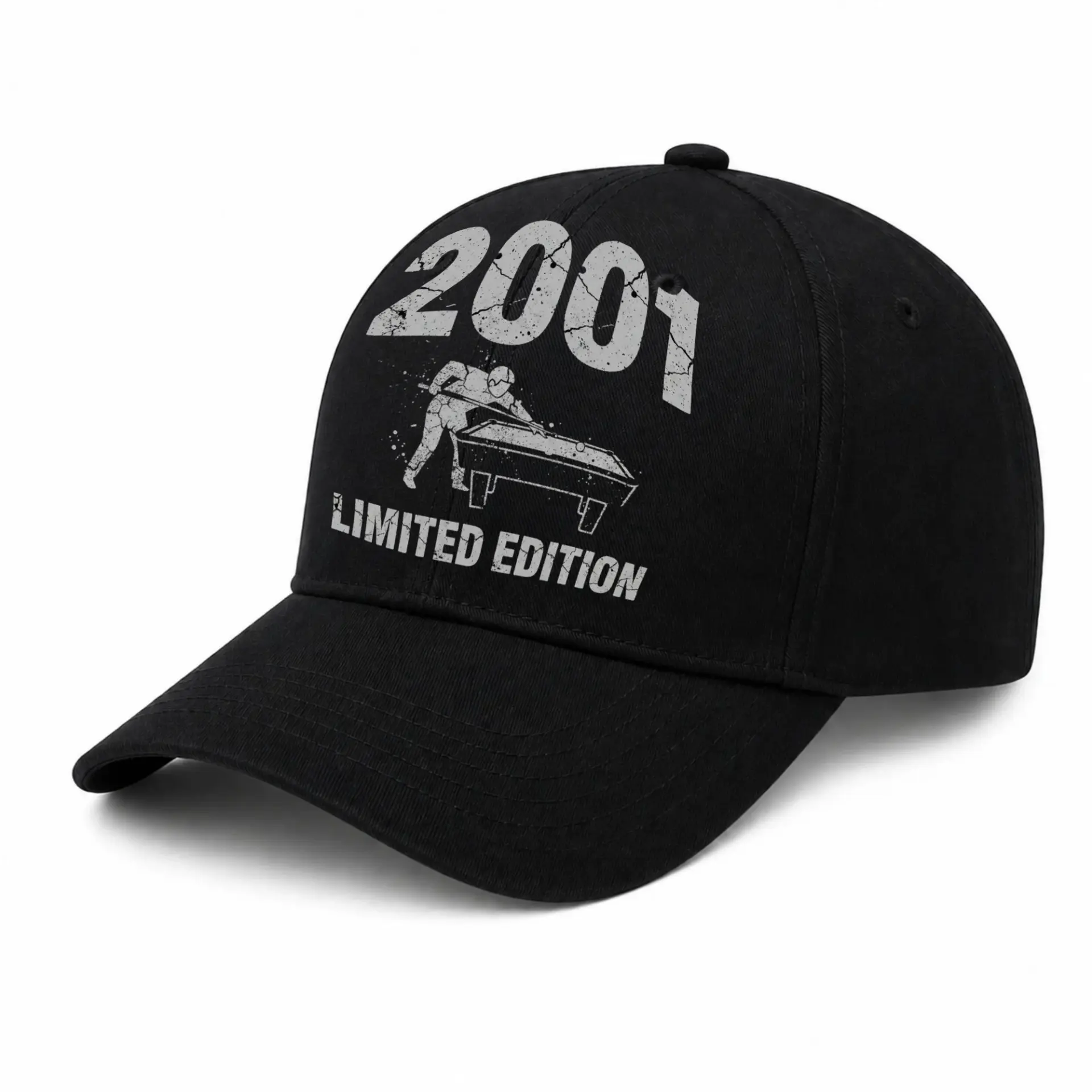 Baseball Cap Featuring Retro Billiard Player Graphic Casual Dad Hat