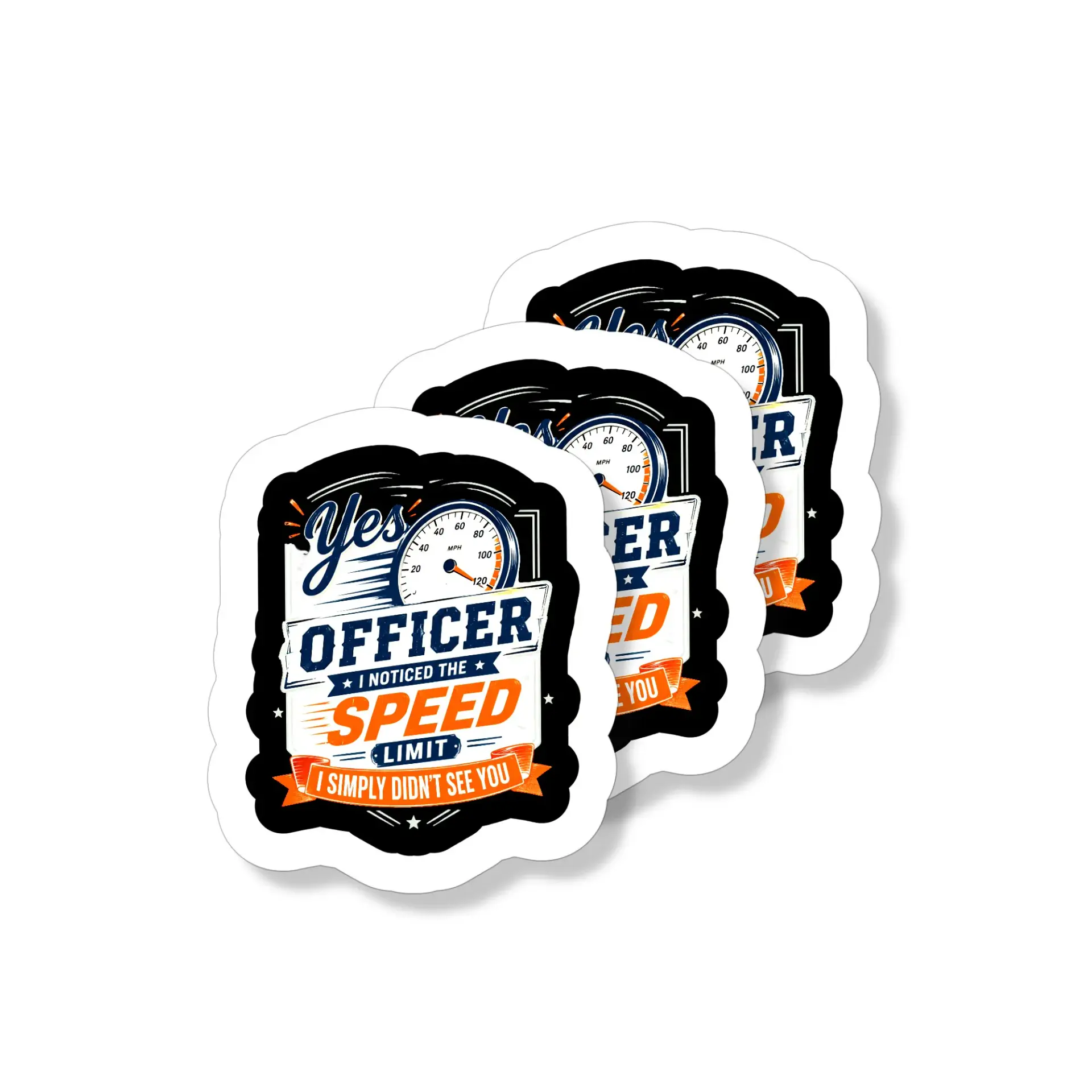 Vinyl Sticker Pack Funny Speedometer Decal for Laptop and Water Bottle Accessories Waterproof Adhesive Decor 3 Pieces