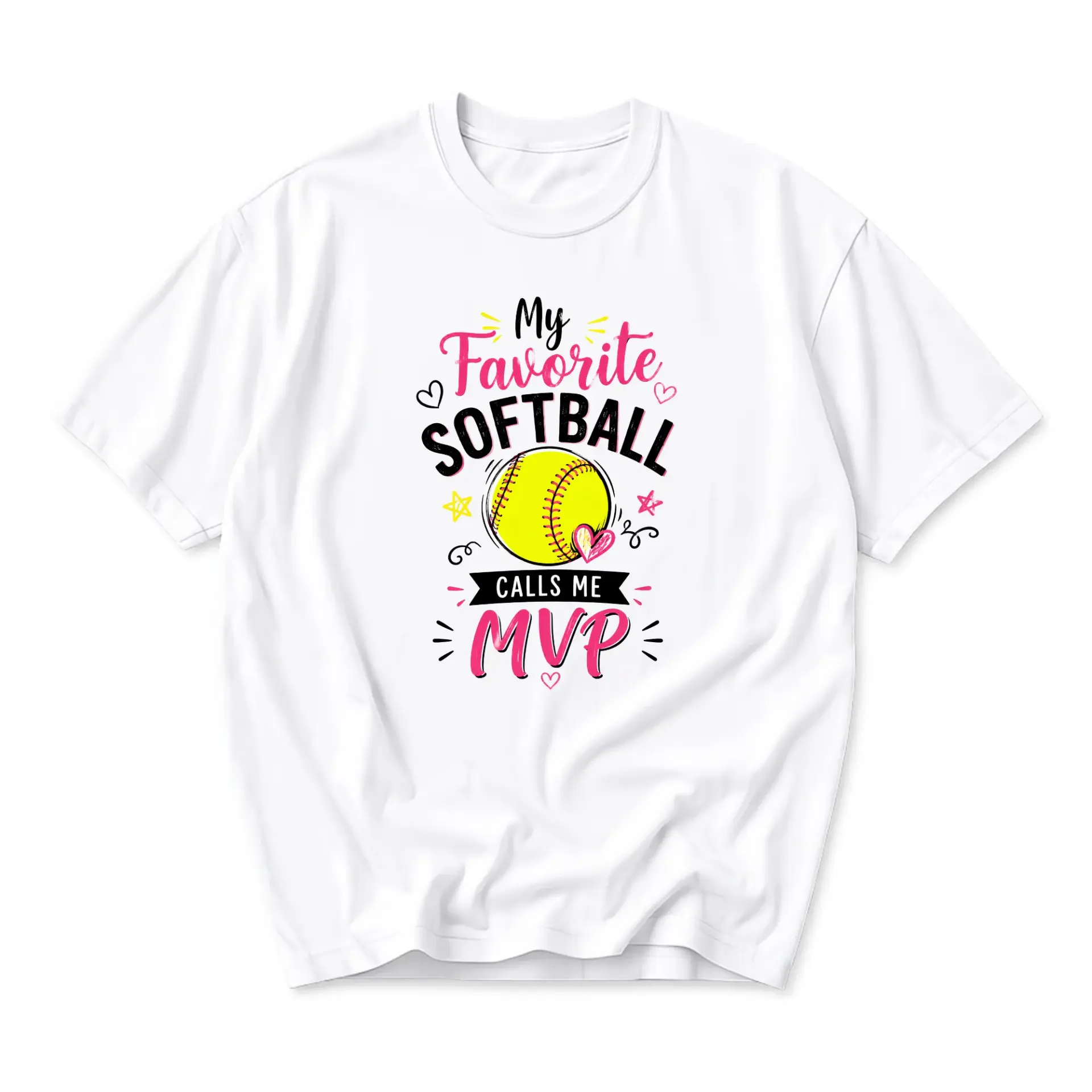 Graphic Tee My Favorite Softball Calls Me Unisex Crew Neck Short Sleeve Shirt for Casual Sport Style Enthusiasts