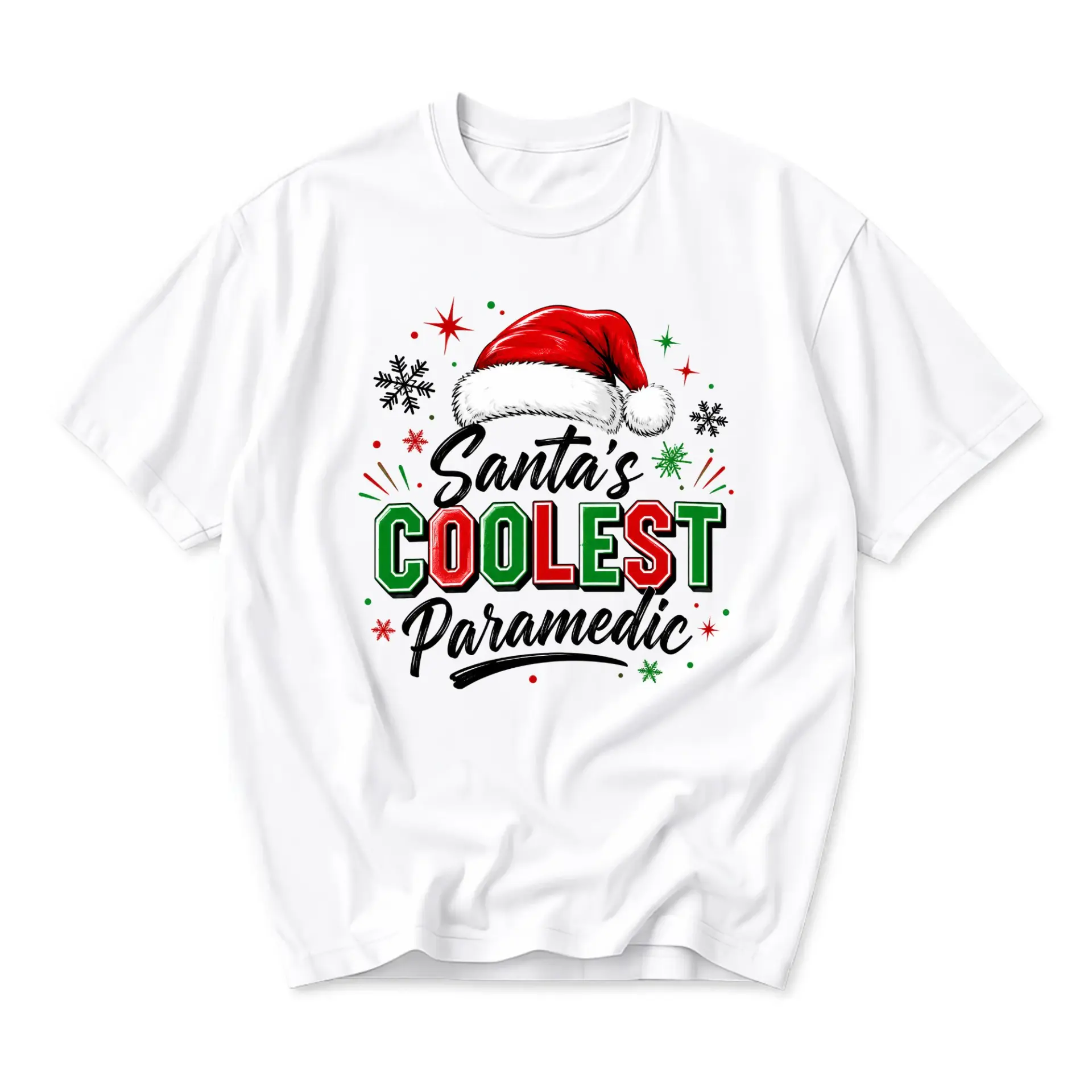 T-shirt Santa's Coolest Paramedic Graphic Tee Holiday Medical Professional