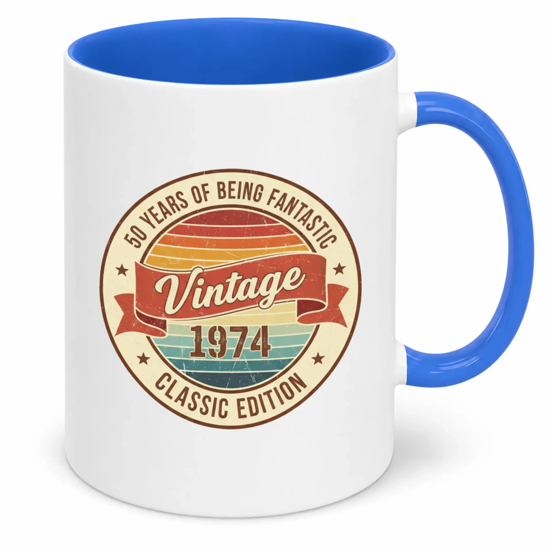 Coffee Mug for 50th Birthday Celebrations Vintage 1974 Classic Edition 50 Years Fantastic Ceramic Drinkware Unique Anniversary Gift Men Women