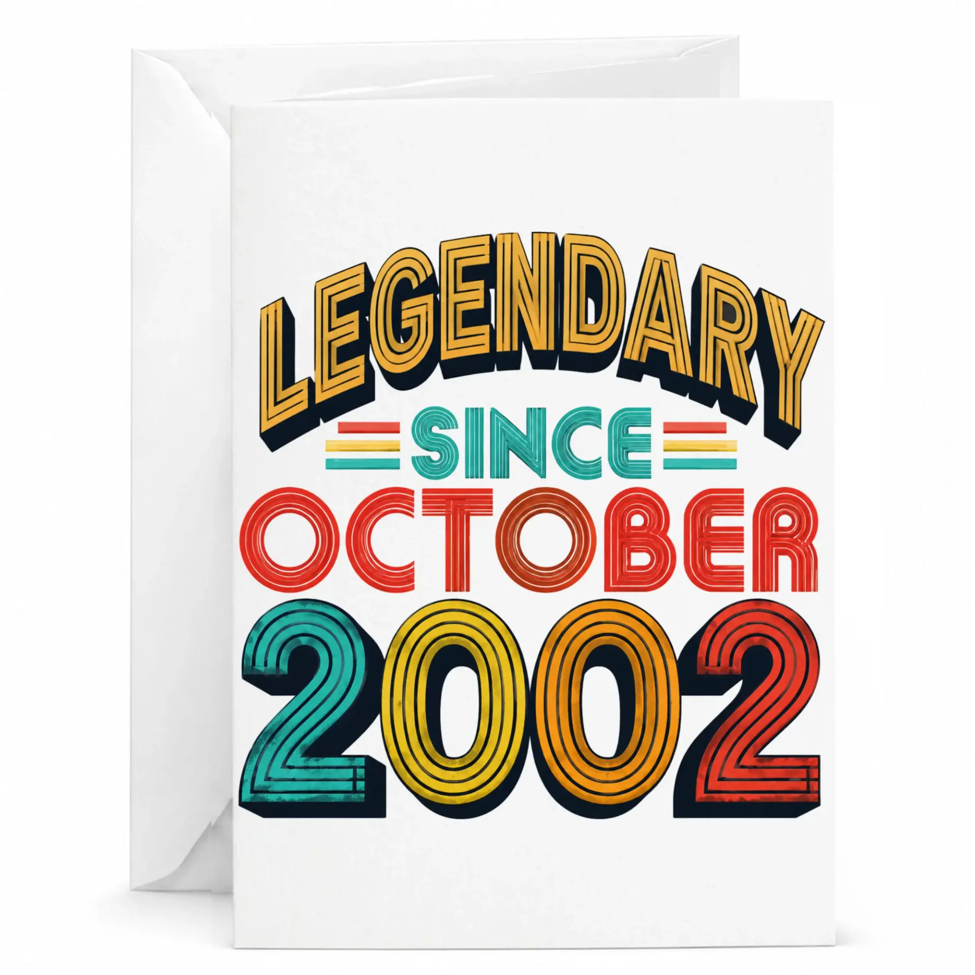 Birthday Card Legendary Since October 2002 Retro Vintage Style Greeting Card for Milestone Celebration Anniversary