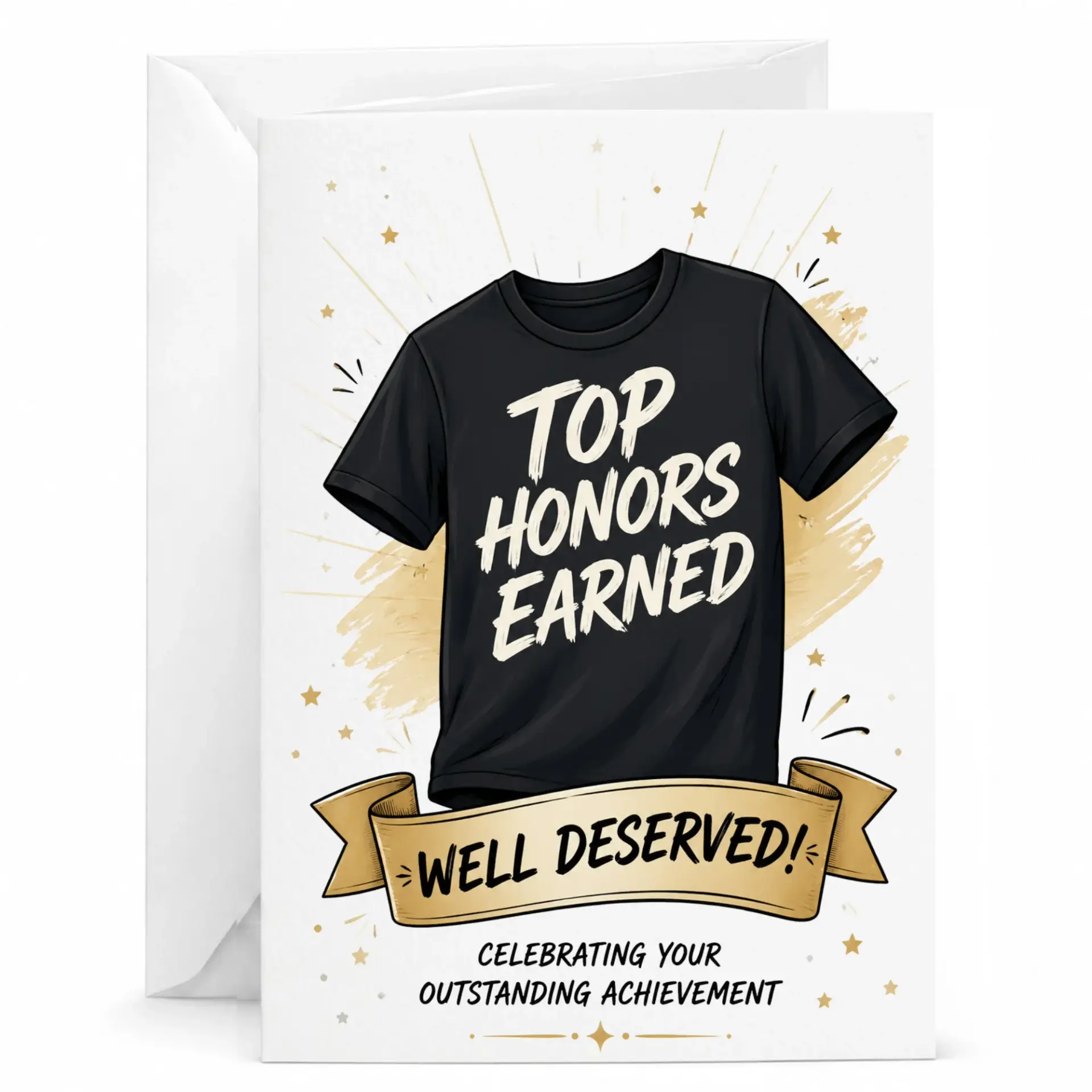 Congratulations Greeting Card Top Honors Earned Achievement Card with Envelope for Professional Success and Milestone
