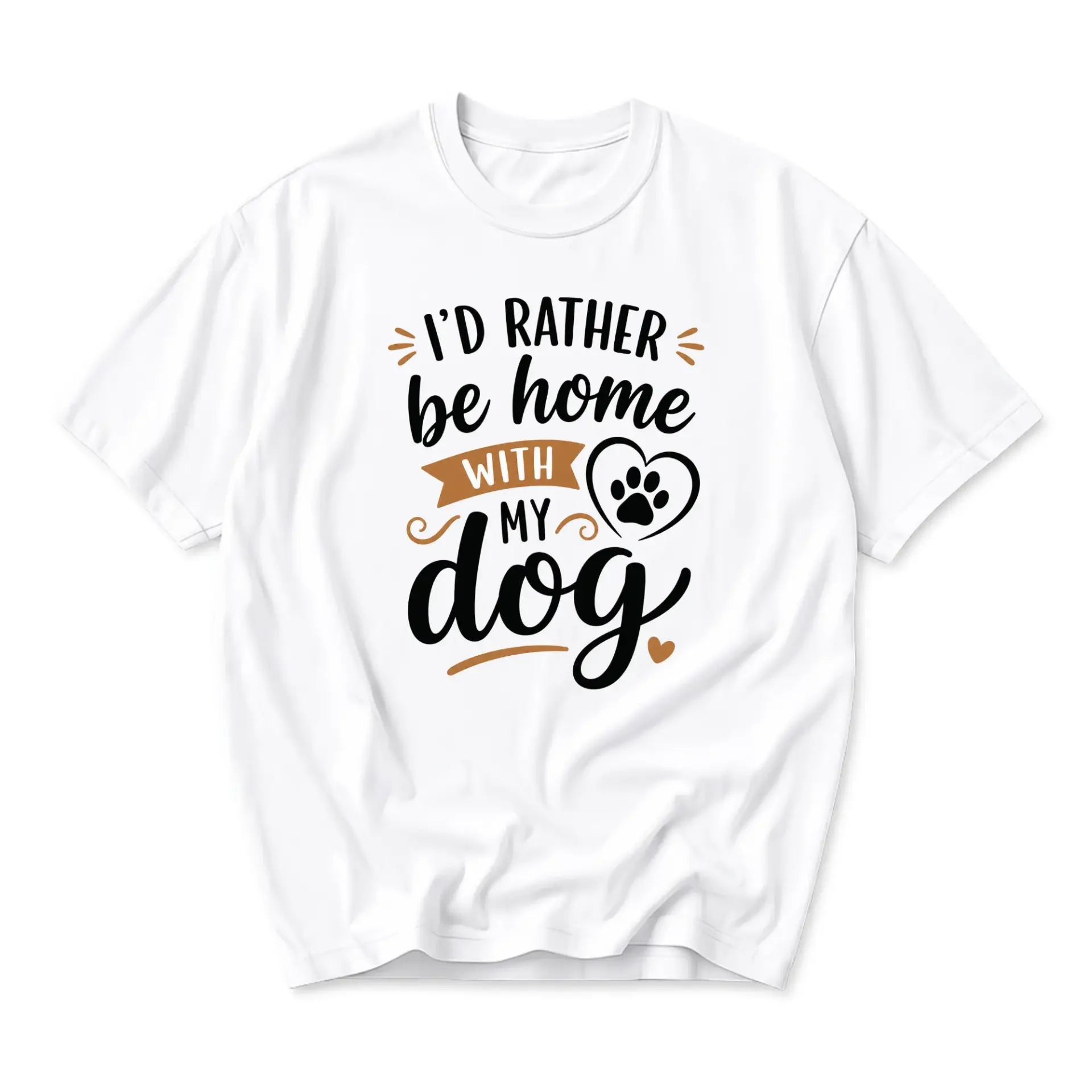 Funny Shirt I Would Rather Be Home with Graphic Printed Unisex Casual Crew
