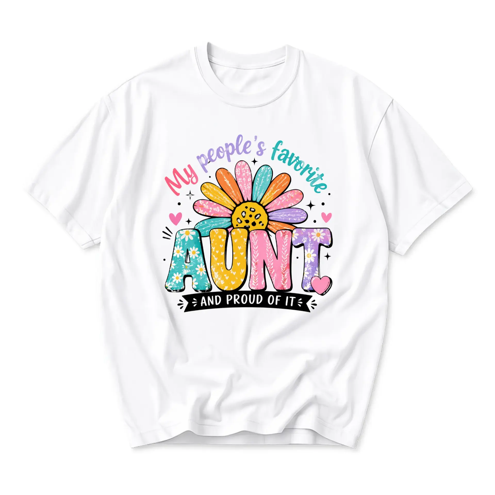 Graphic Tee My Favorite Aunt Floral Print Unisex Casual Shirt Comfortable