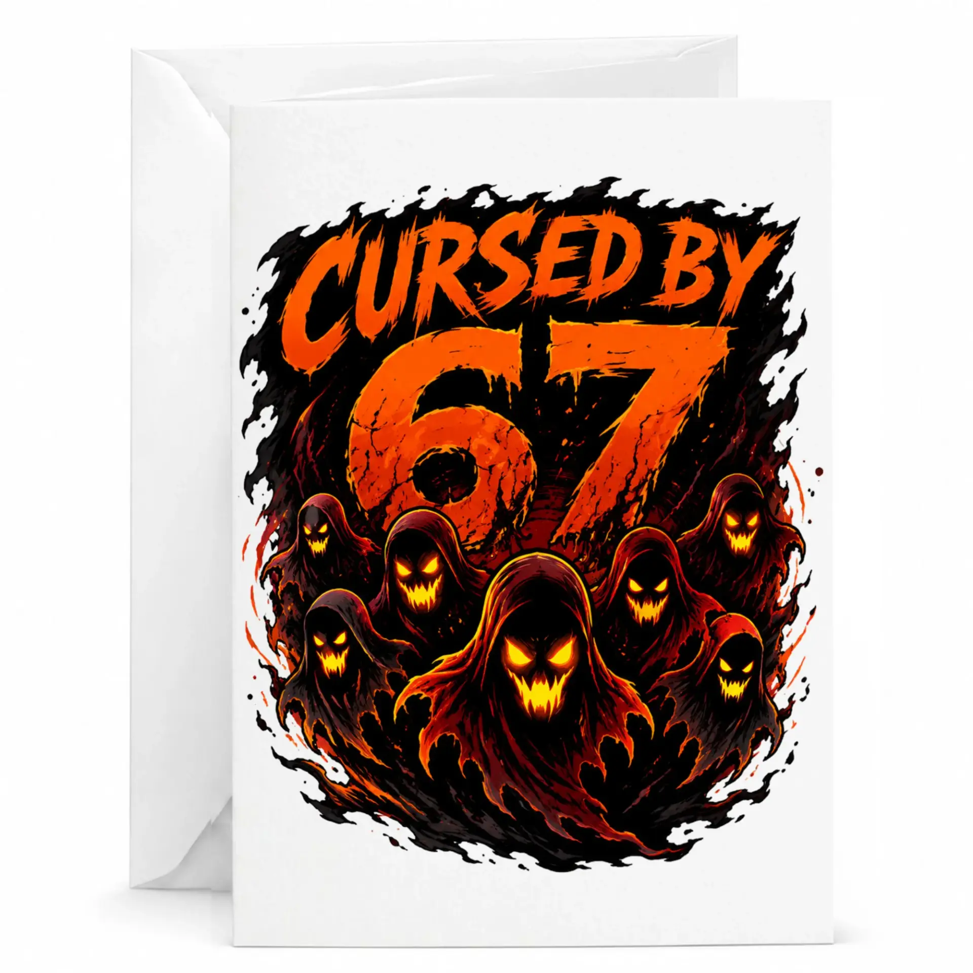 Birthday Card Cursed by 67 Funny Ghostly Themed Sixty Seventh Greeting