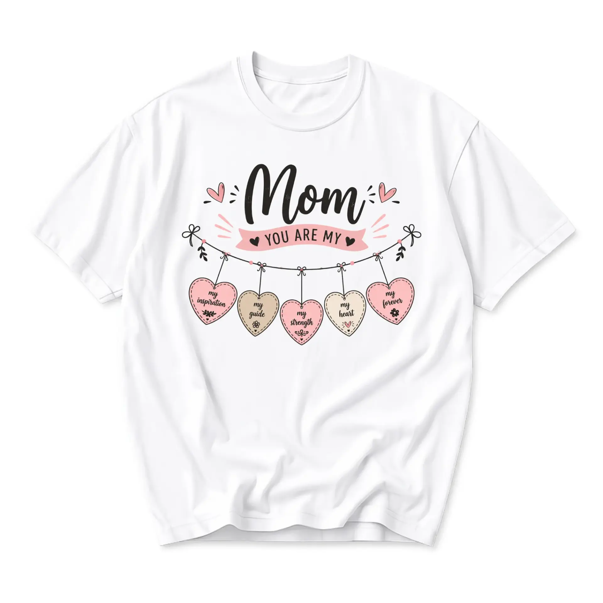 Graphic Tee Mom You Are My Inspiration Heart Illustration Unisex Crew Neck Soft Cotton Blend Casual Everyday Shirt