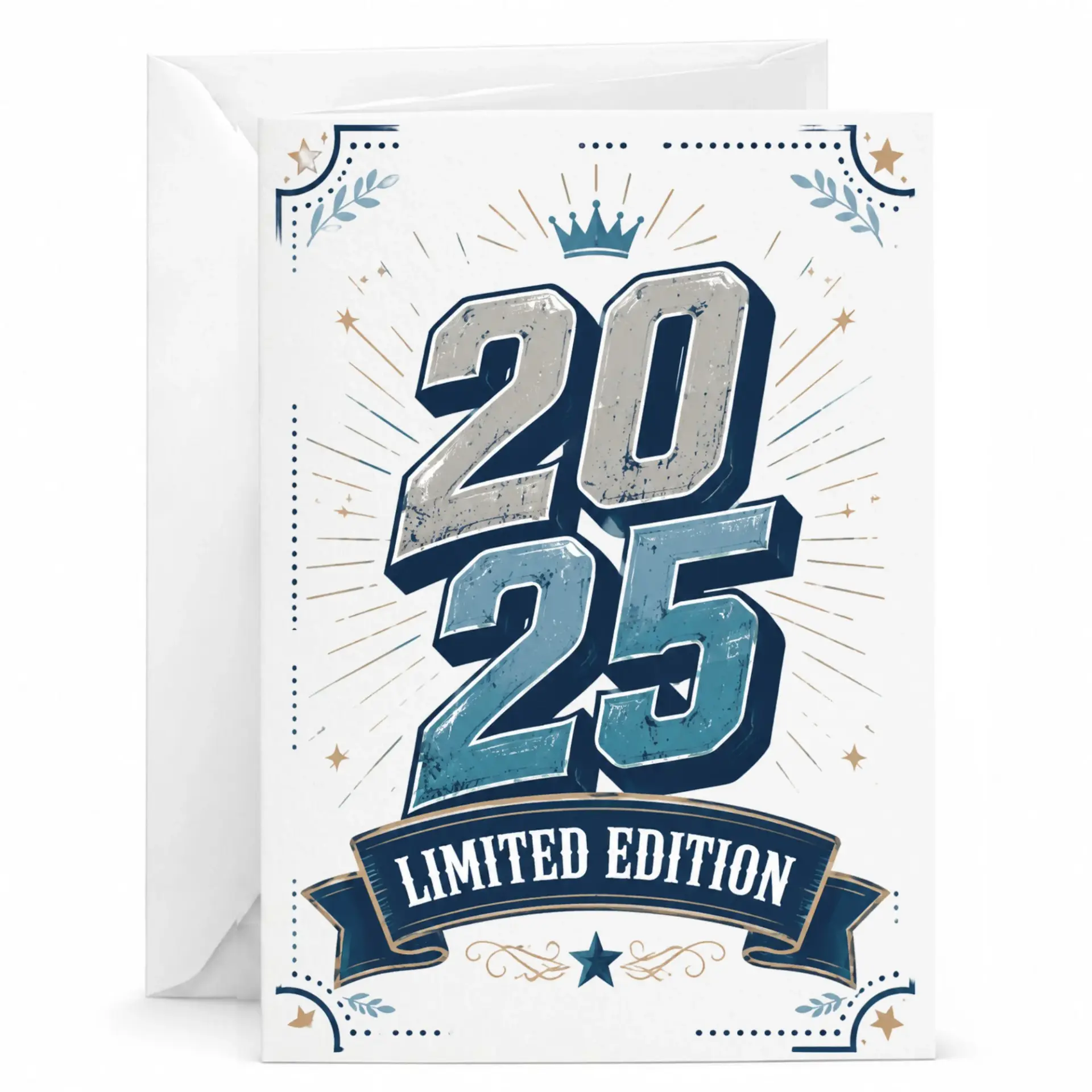 Greeting Card 2025 Limited Edition Design for New Year Celebration and Special Occasions Folded Stationery