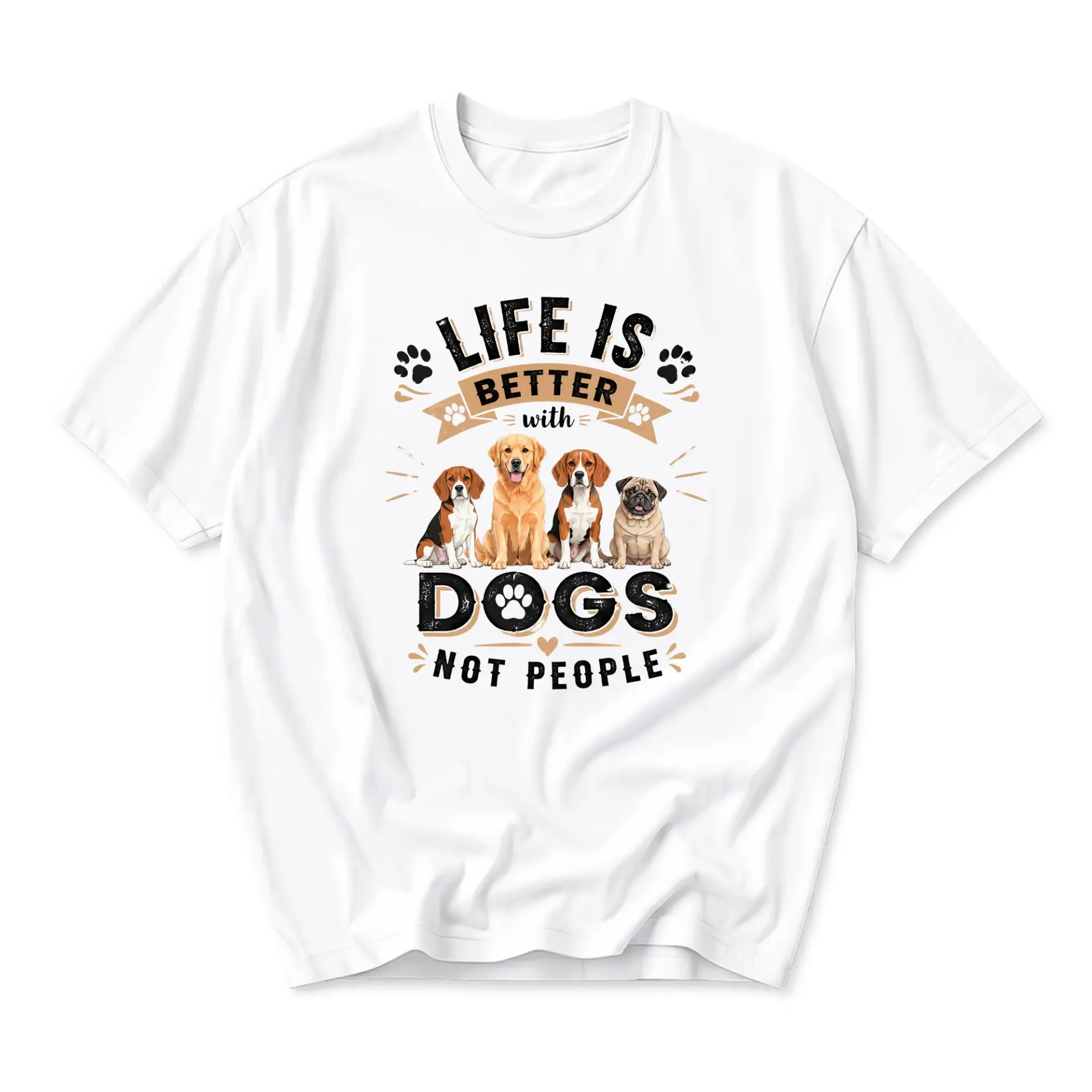 Funny Shirt Life Is Better with Not People Graphic Tee Lover Unisex Cotton