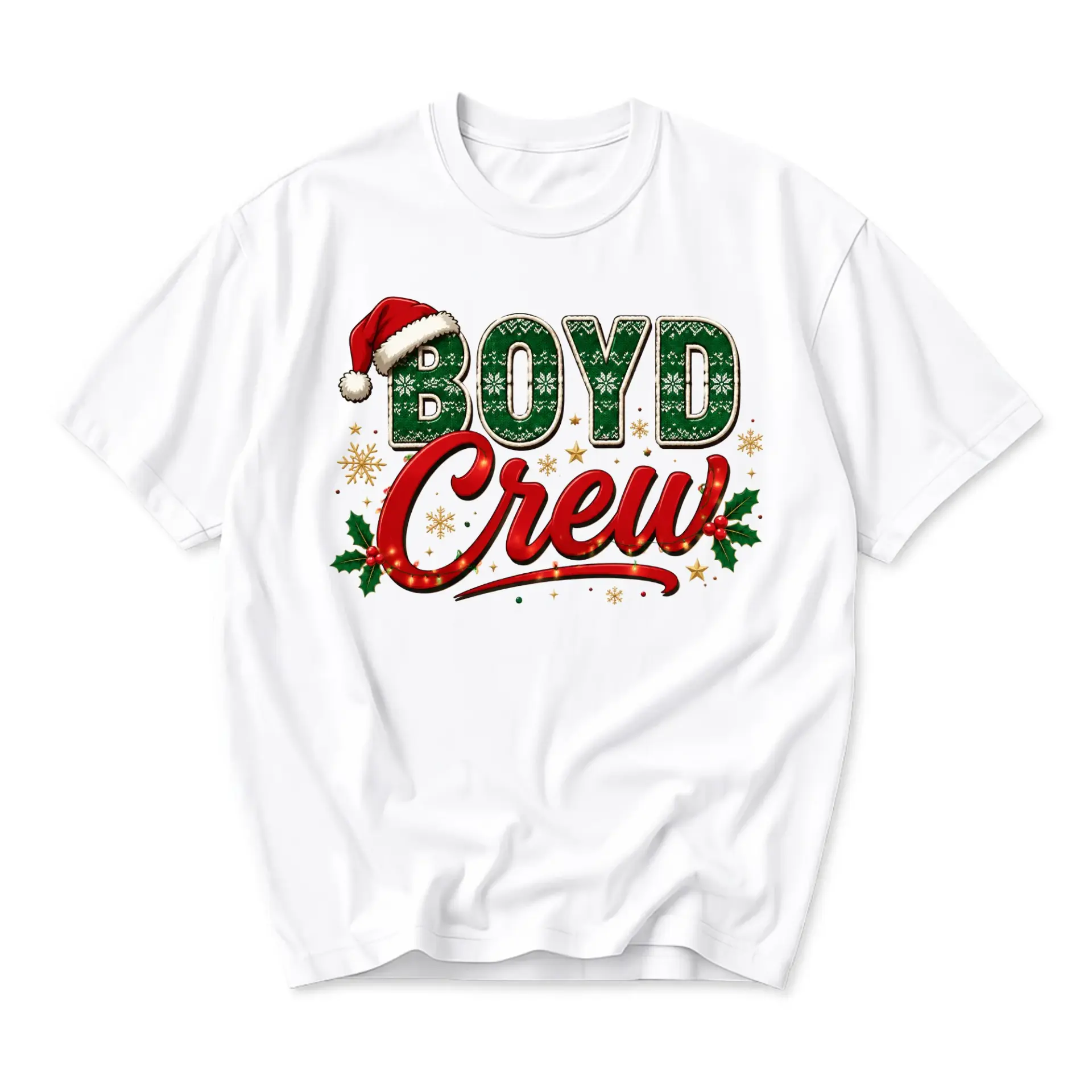 T-shirt Graphic Tee Boyd Crew Holiday Sweater Style Print Unisex Short Sleeve Casual Holiday Apparel White Shirt