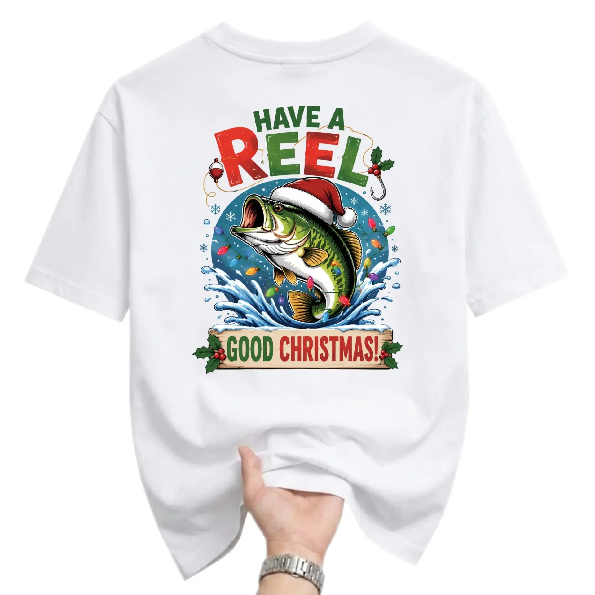 Graphic Tee Have a Reel Good Christmas Fishing Holiday Humor Unisex Cotton