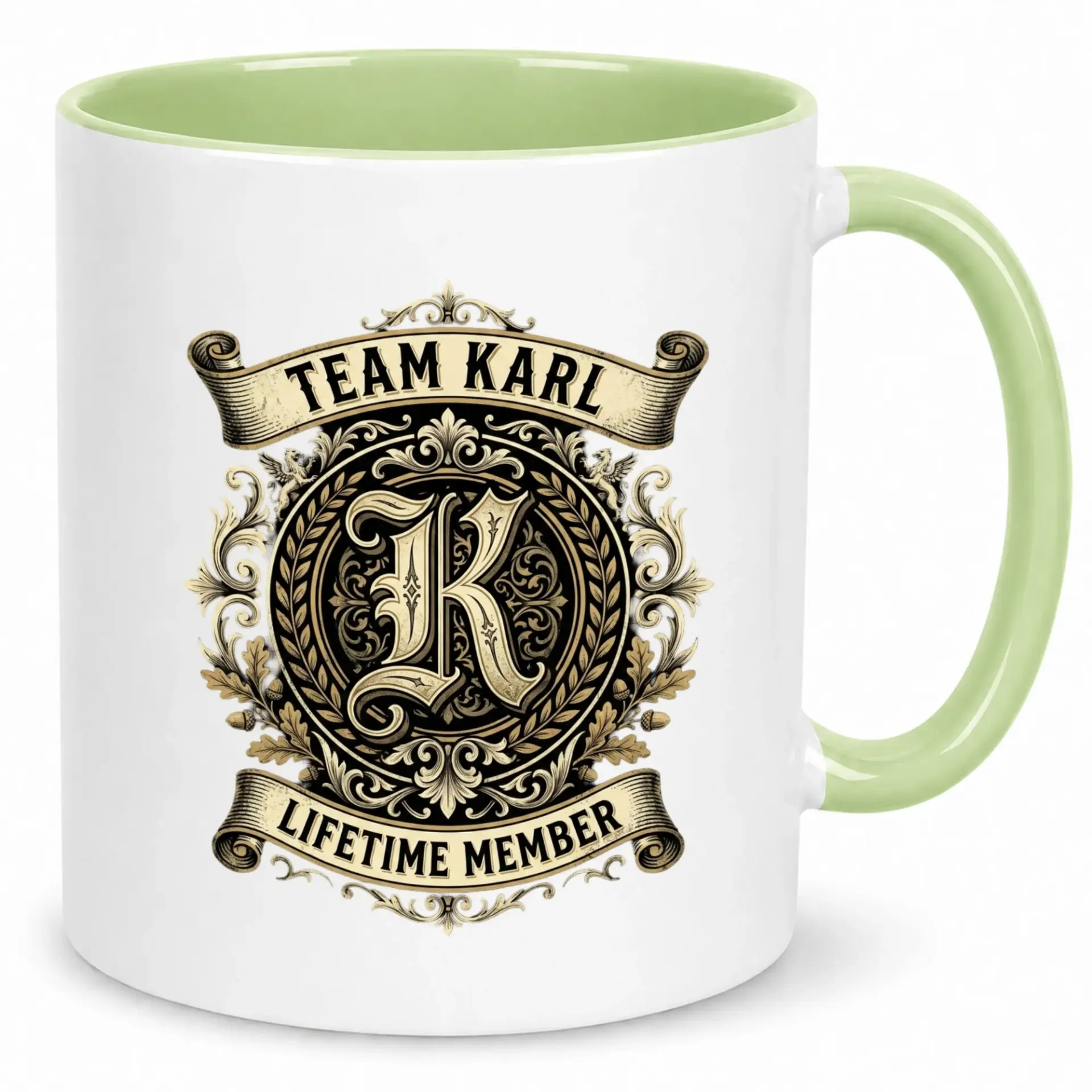 Coffee Mug for Karl Name Team Member K Vintage Ceramic Drinkware Thoughtful Gift Friends and Family