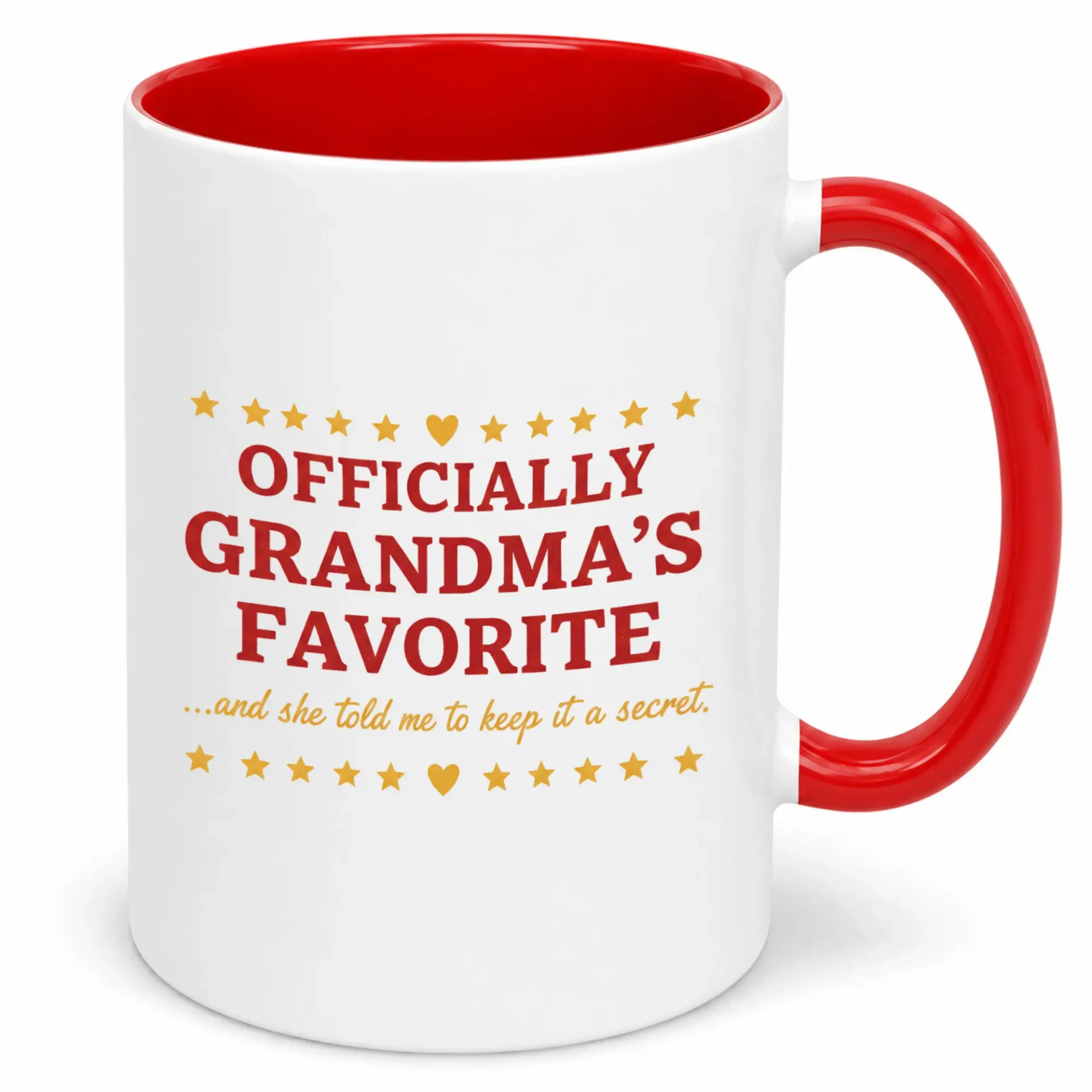 Funny Coffee Mug Officially Grandma's Favorite Secret Family Humor Ceramic Beverage Cup Thoughtful Gift Idea for Grandchildren