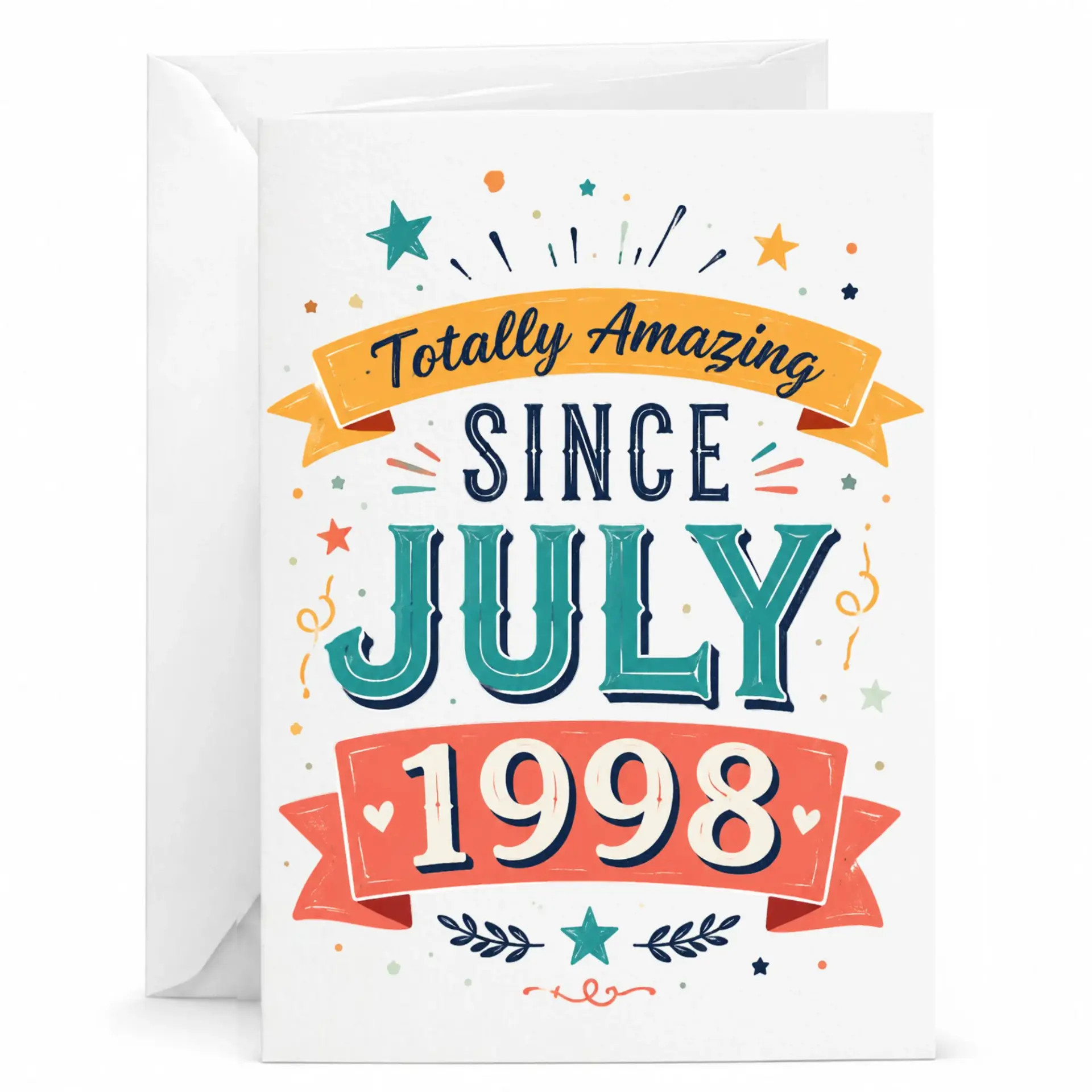 Birthday Card Totally Amazing Since July 1998 Vintage Style Milestone Greeting Card with Matching White Envelope