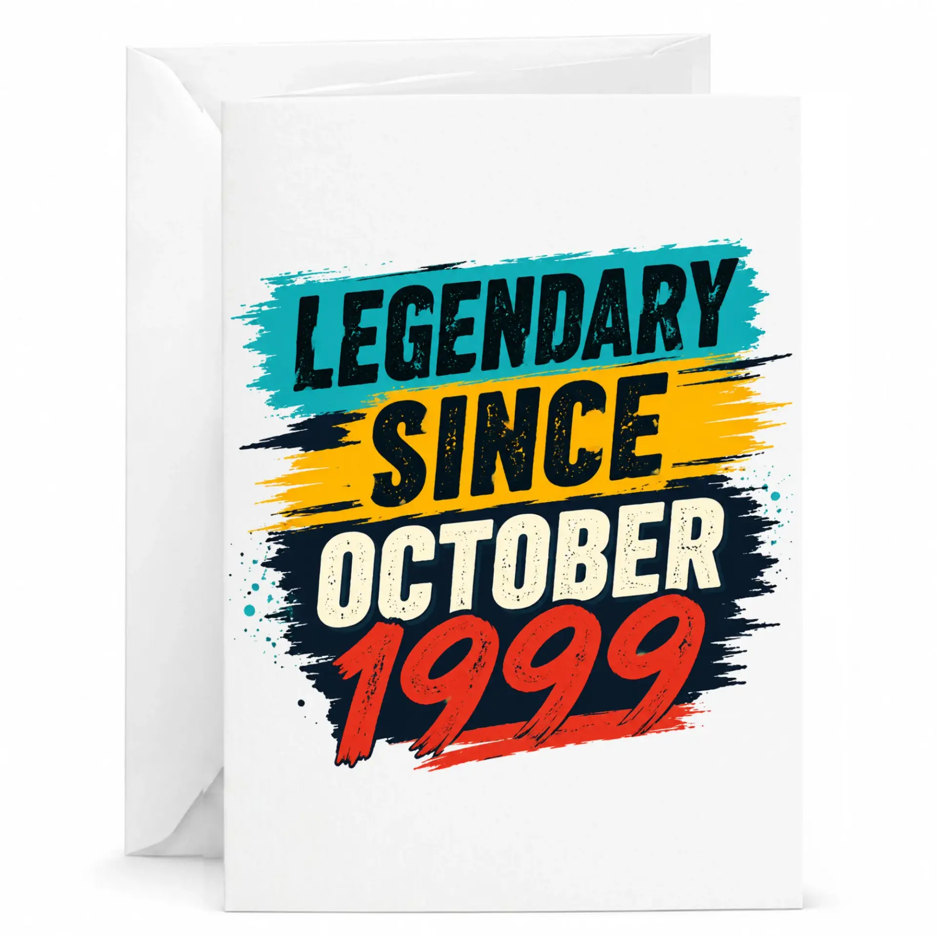 Birthday Card Legendary Since October 1999 Vintage Style Greeting Card for Milestone Birthdays and Celebrations