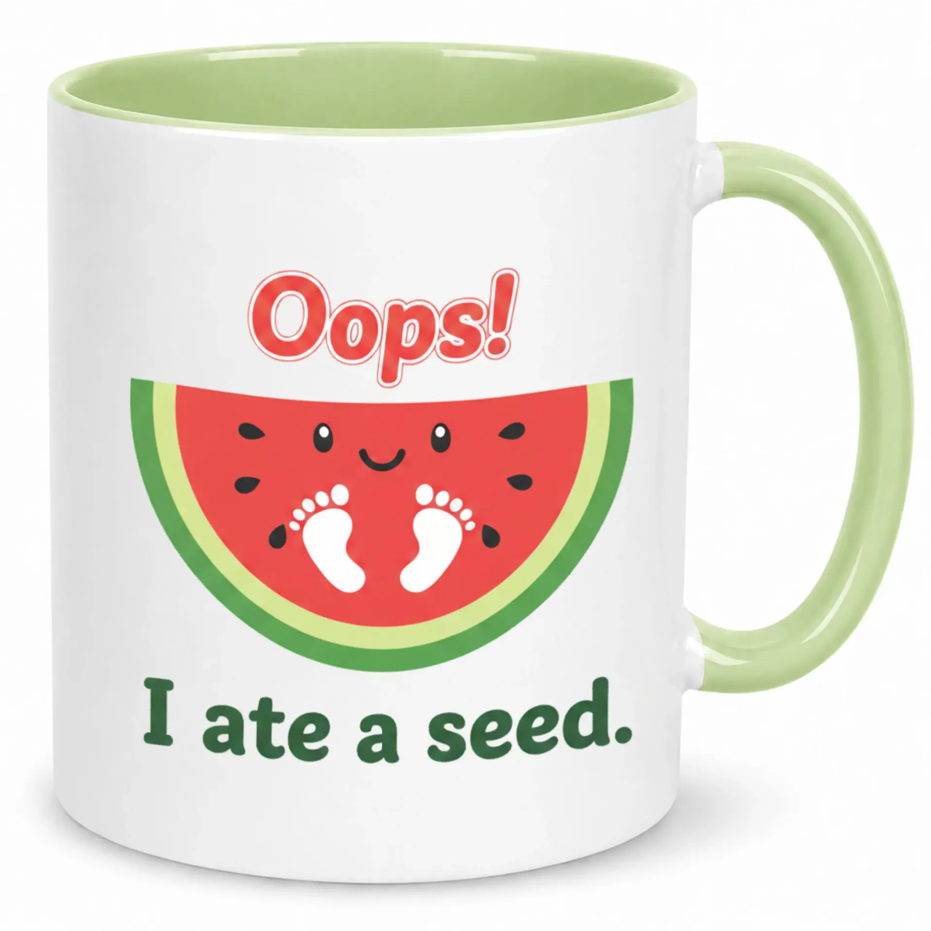 Funny Pregnancy Announcement Coffee Mug Watermelon Baby Humor Ceramic Tea Cup Gift for Expecting Parents New Mom Dad