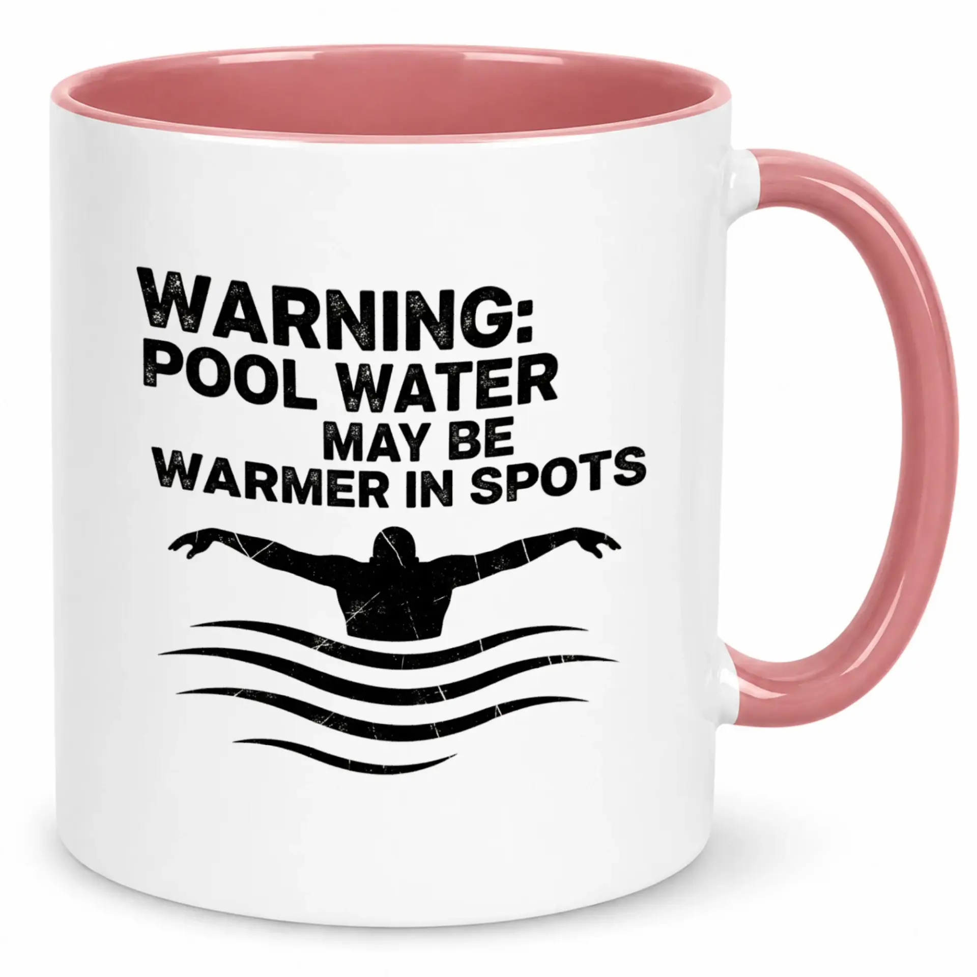 Funny Swimming Pool Water Joke Ceramic Coffee Mug for Swimmers Lifeguards Aquatics Enthusiasts, 11 Oz or 15 Oz Novelty Drinkware Gift