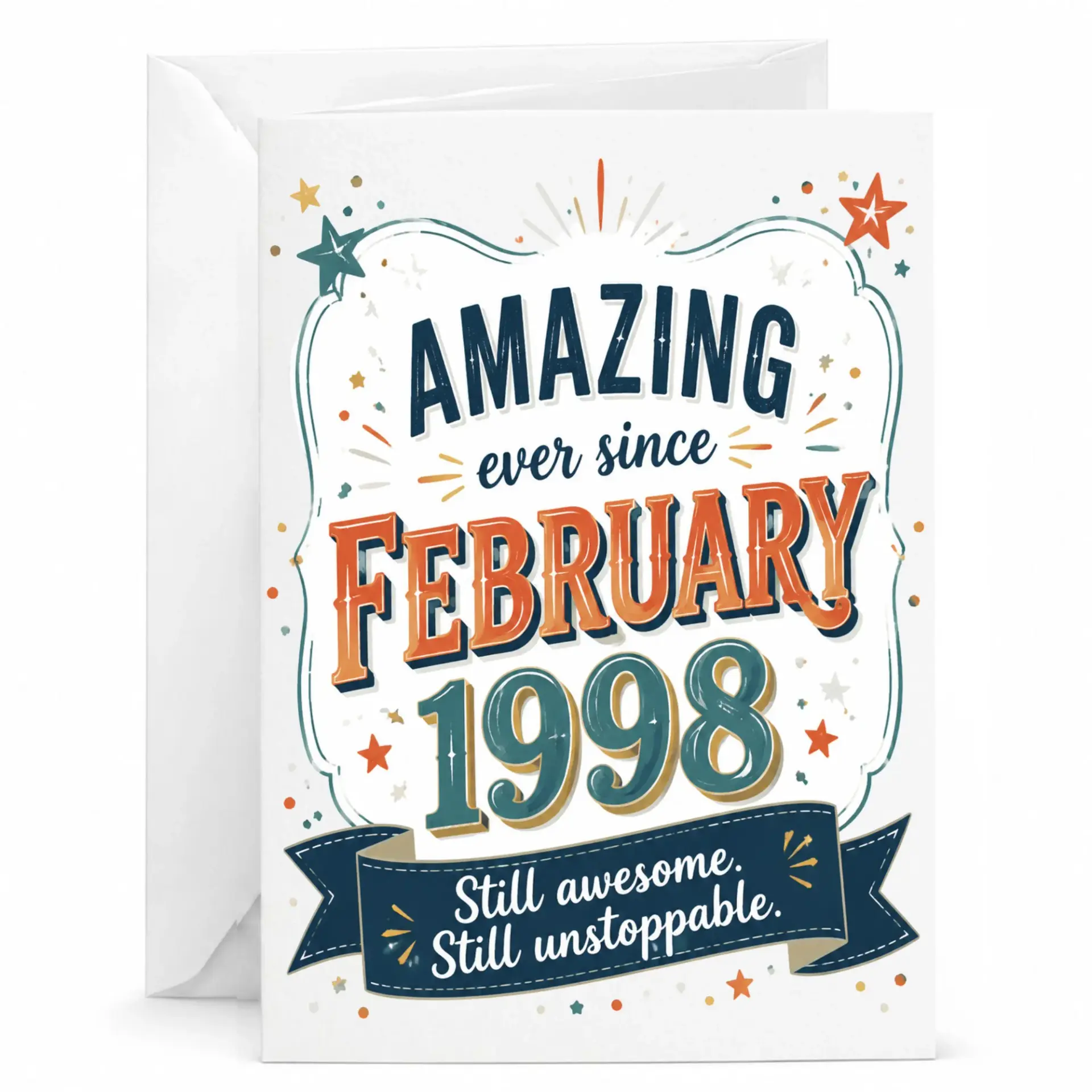 Birthday Card Amazing Ever Since February 1998 Vintage Style Keepsake Greeting Card for Special Milestone Occasions