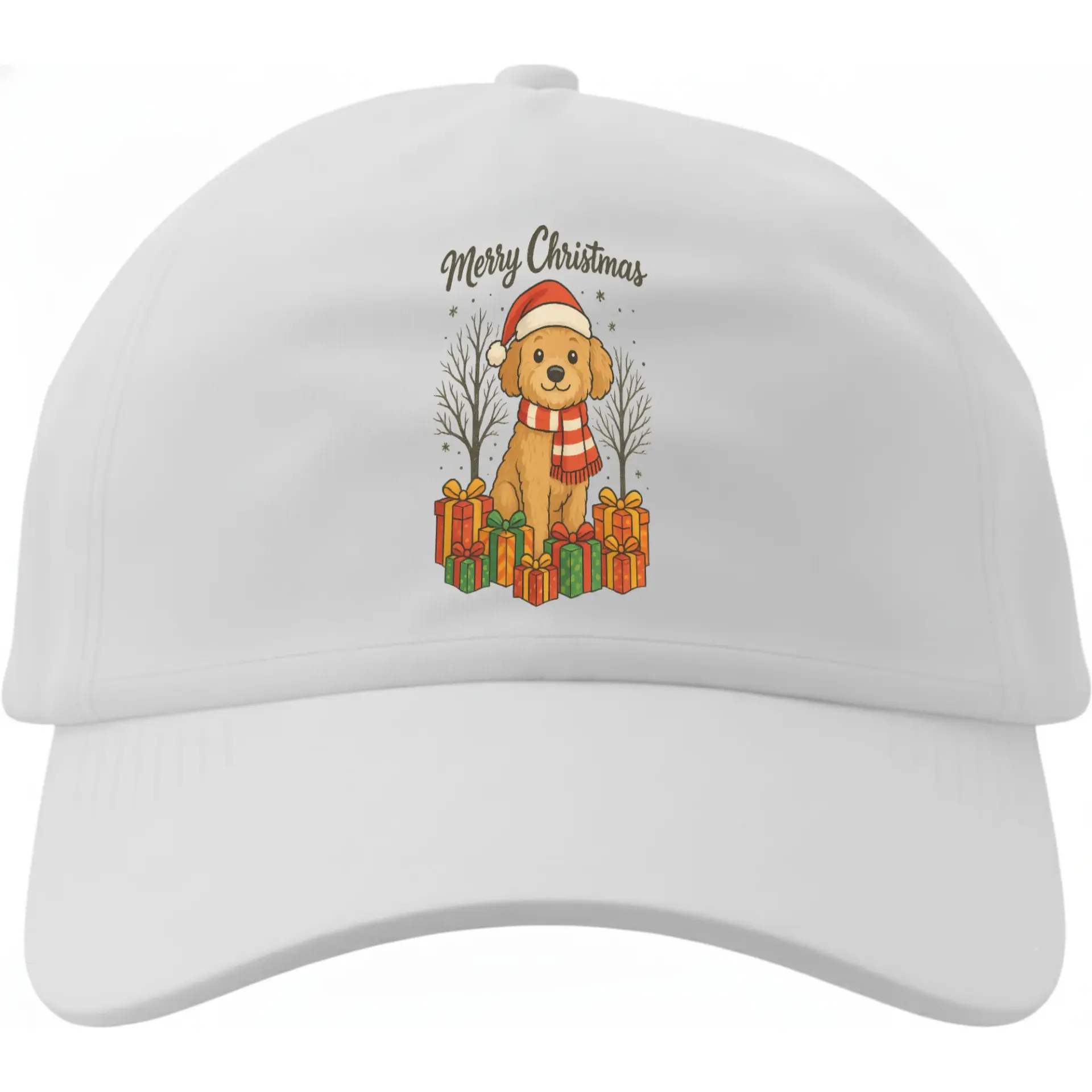 Baseball Cap with Merry Christmas Dog Graphic Festive Holiday Themed Dad Hat with Adjustable Strap for Everyday Wear