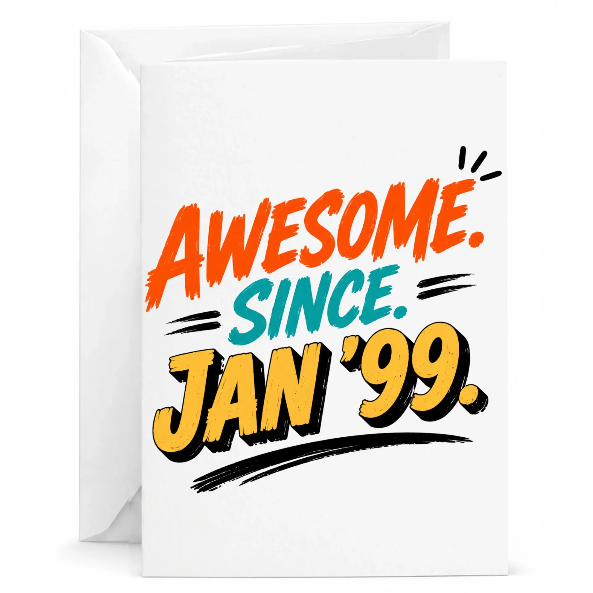 Birthday Greeting Card Awesome Since Jan 99 Vintage Style Design for Milestone Celebration and Special Occasions