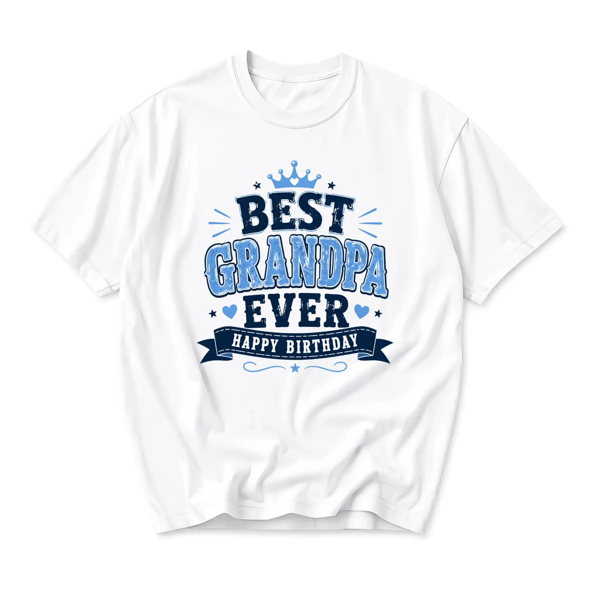 Funny Shirt Best Grandpa Ever Happy Birthday Graphic Tee Unisex Casual