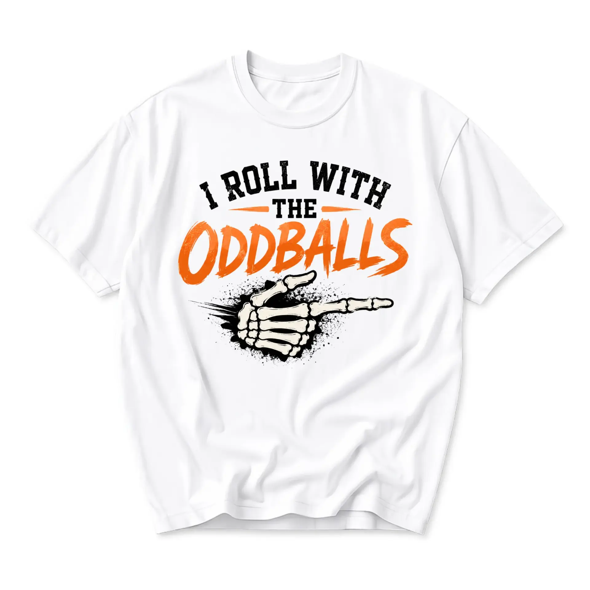 Funny Shirt I Roll with the Oddballs Graphic Tee Unisex Casual Crew Neck Comfortable Cotton Blend Everyday Apparel