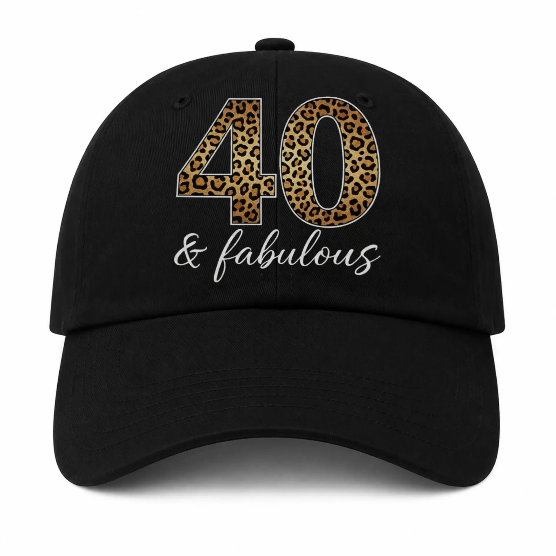 Baseball Cap Forty and Fabulous Leopard Print Design Unisex Hat