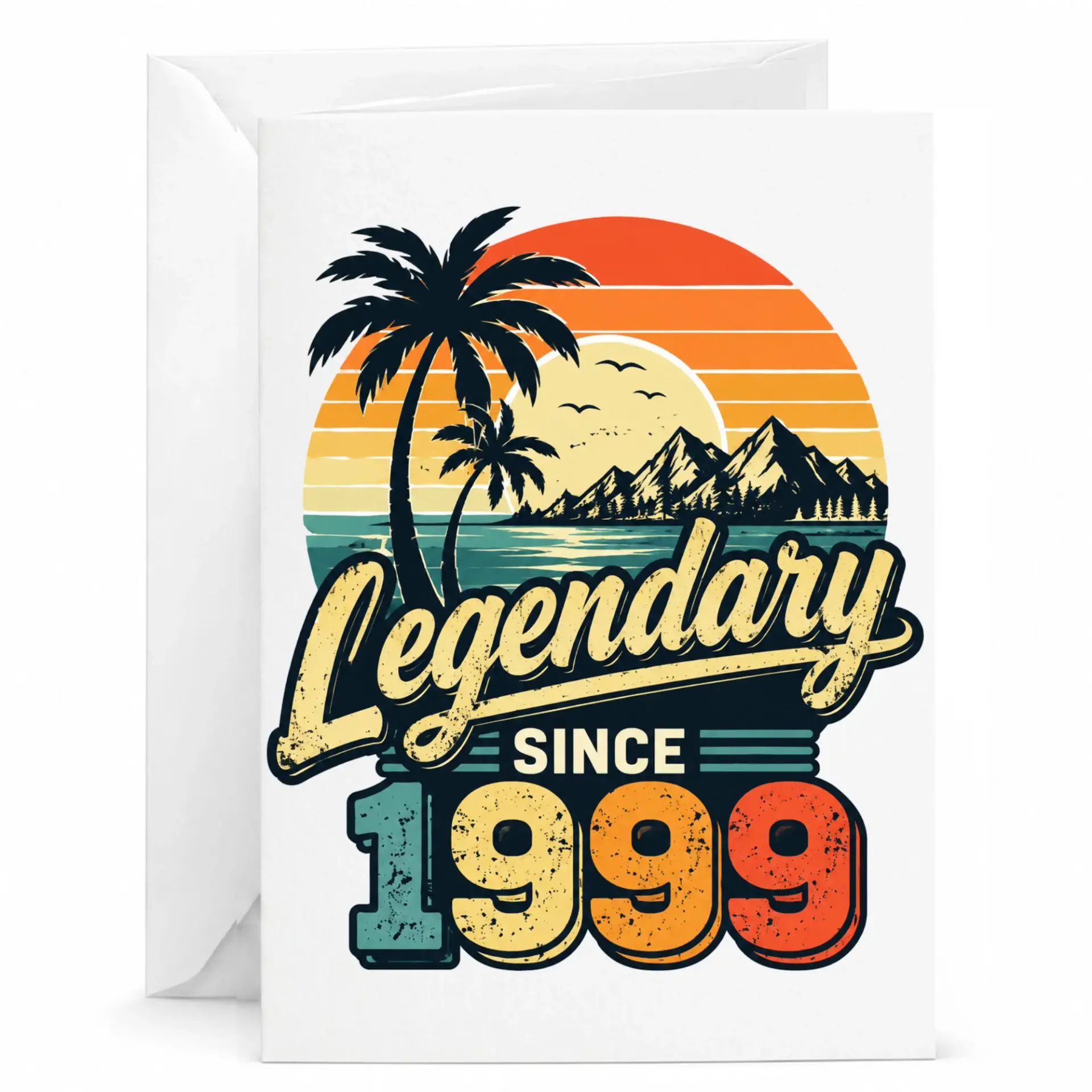 Greeting Card Legendary Since 1999 Vintage Retro Style Design for Birthday Anniversary or Celebration Milestone