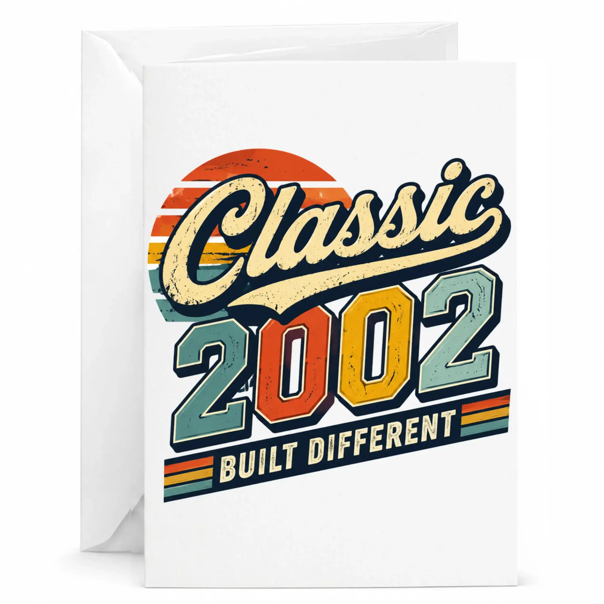 Birthday Card Classic 2002 Built Different Retro Vintage Style Greeting Card for Milestone Year Celebration