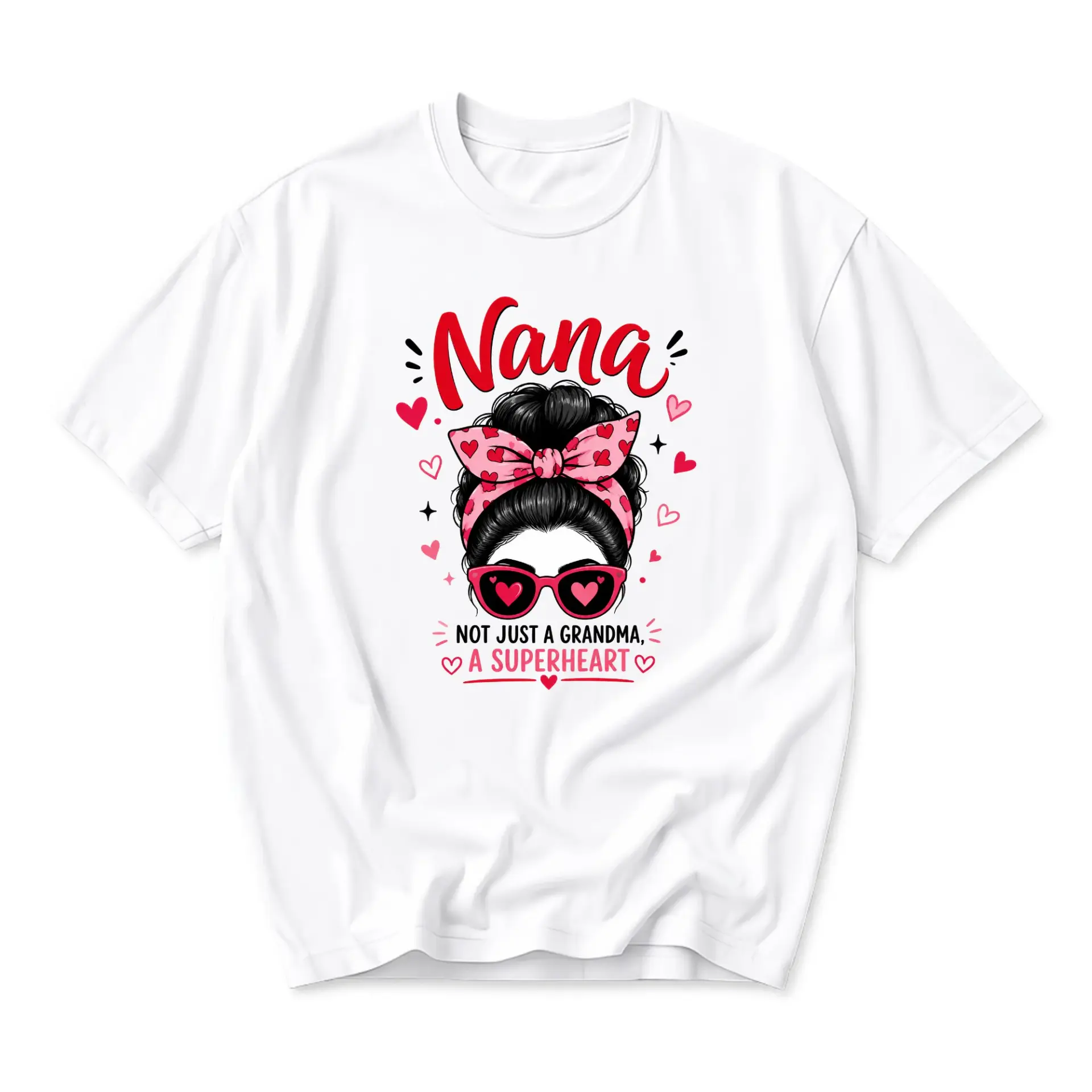 Funny Shirt Nana Not Just a Grandma a Superheart Graphic Tee Casual Cotton Blend Short Sleeve Crew Neck Top