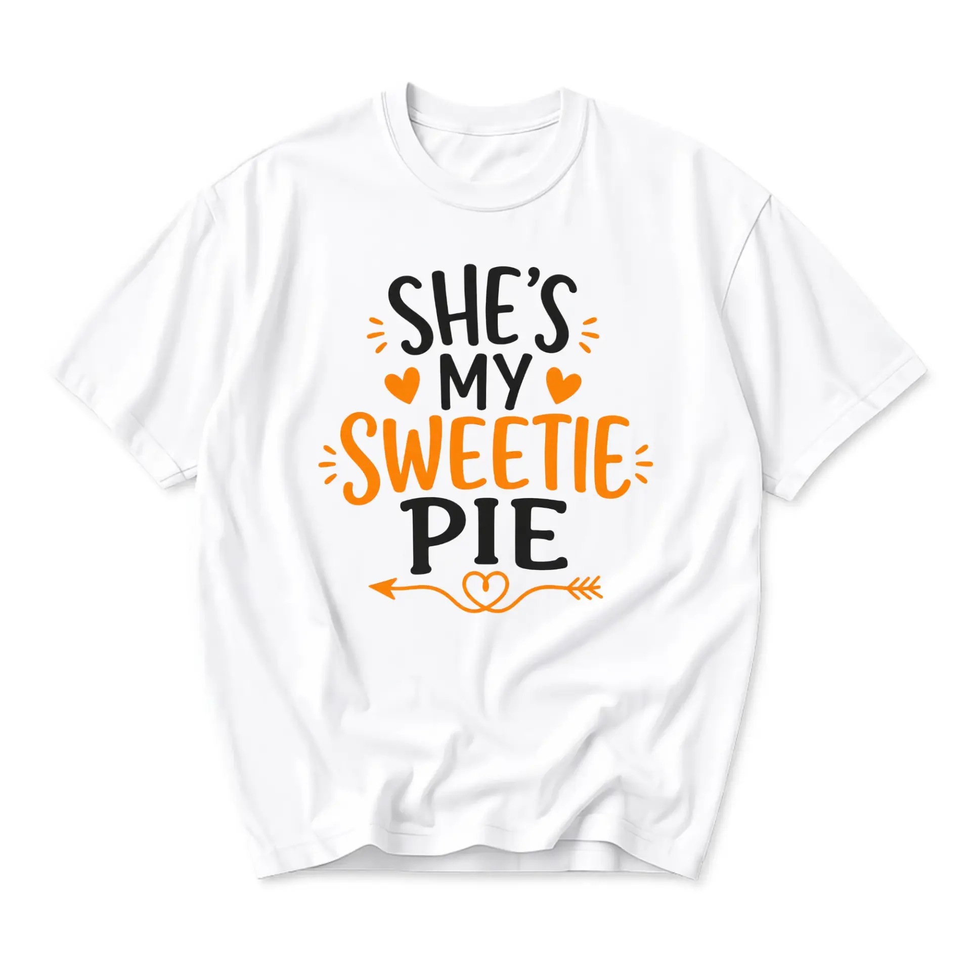 Funny Shirt She Is My Sweetie Pie Graphic Printed Unisex T-Shirt Casual Cotton Blend Apparel for Everyday Wear