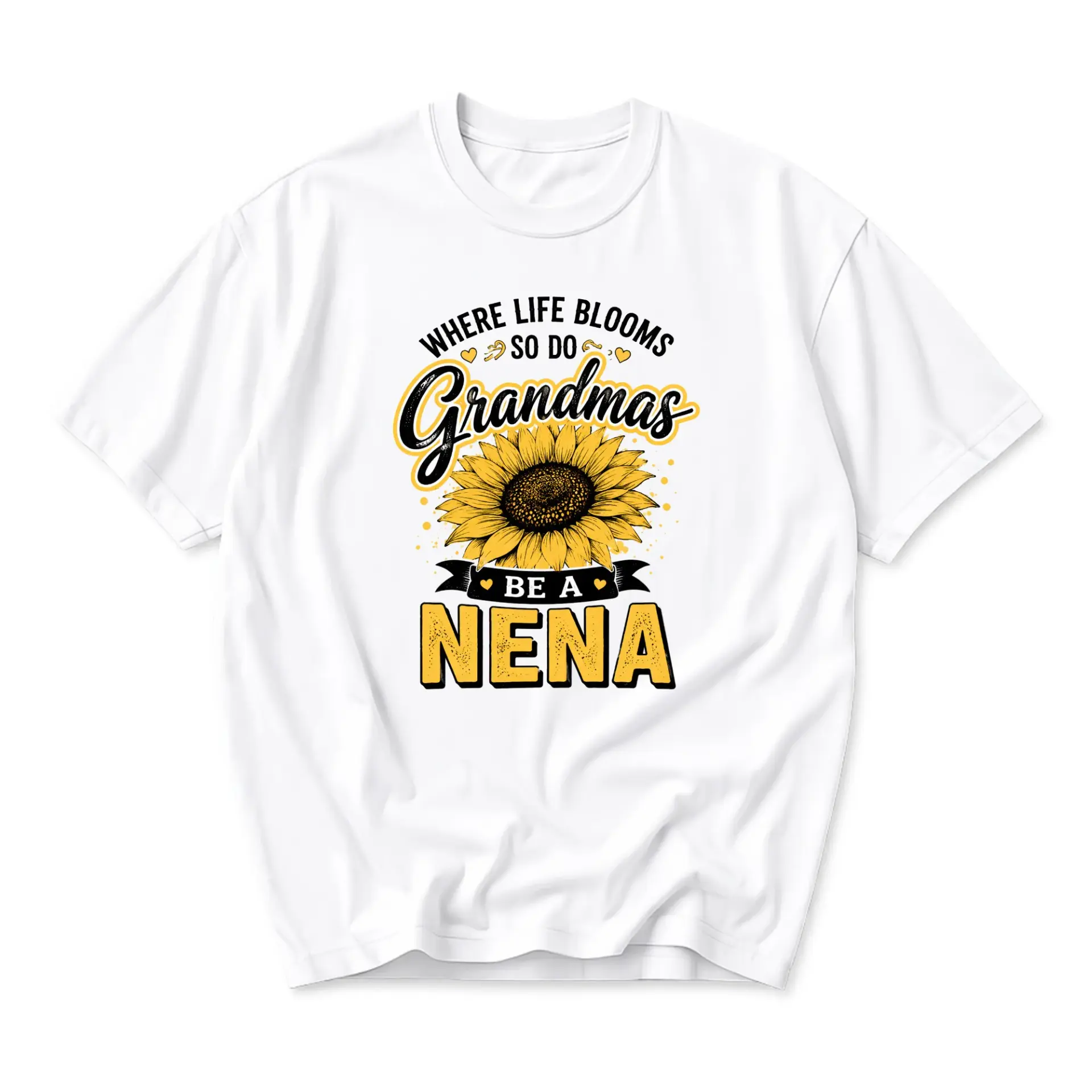 Graphic Tee Where Life Blooms Grandmas Be a Nena Sunflower Shirt Casual