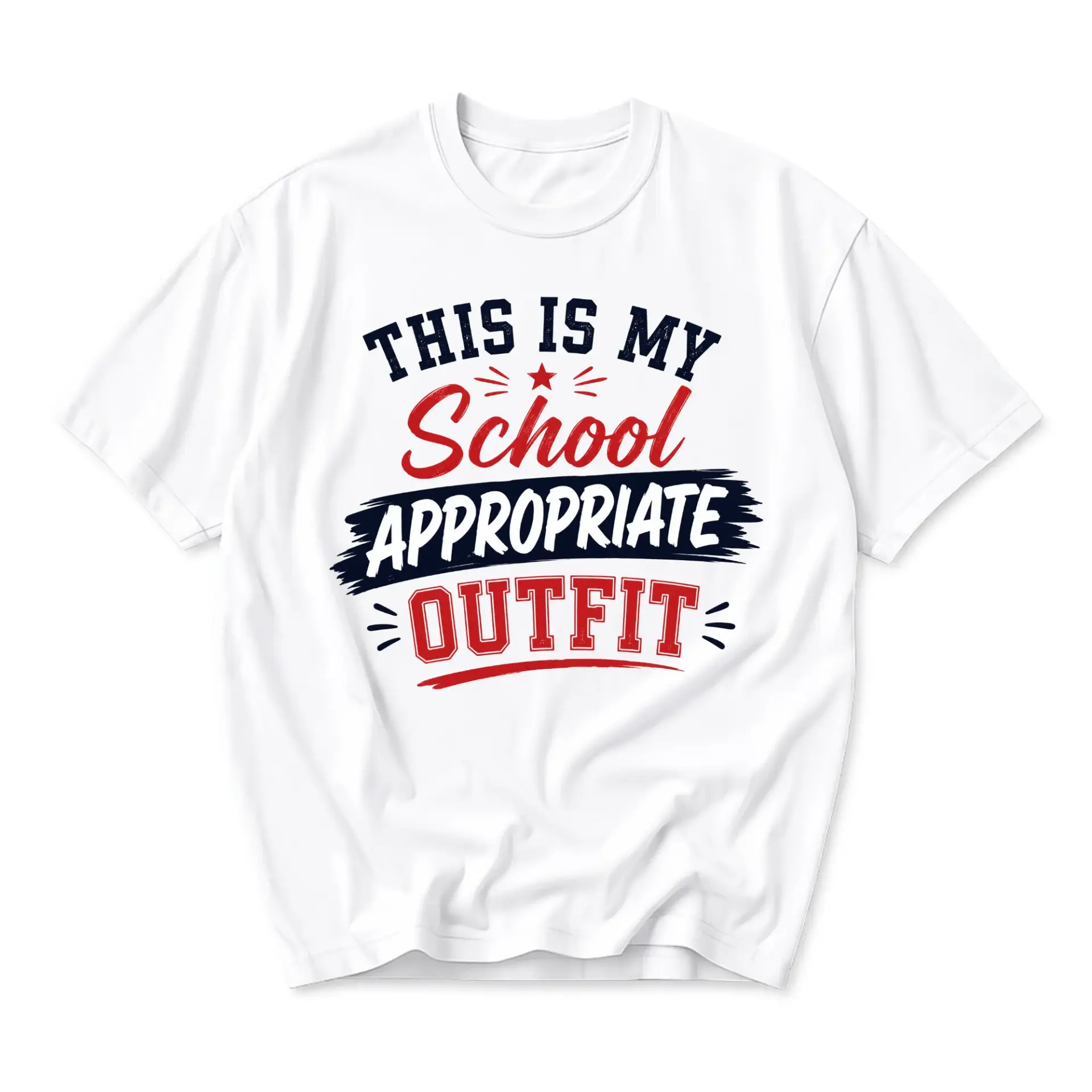 Funny Shirt This Is My School Appropriate Outfit Graphic Tee Unisex Casual Short Sleeve Crew Neck Cotton Top White