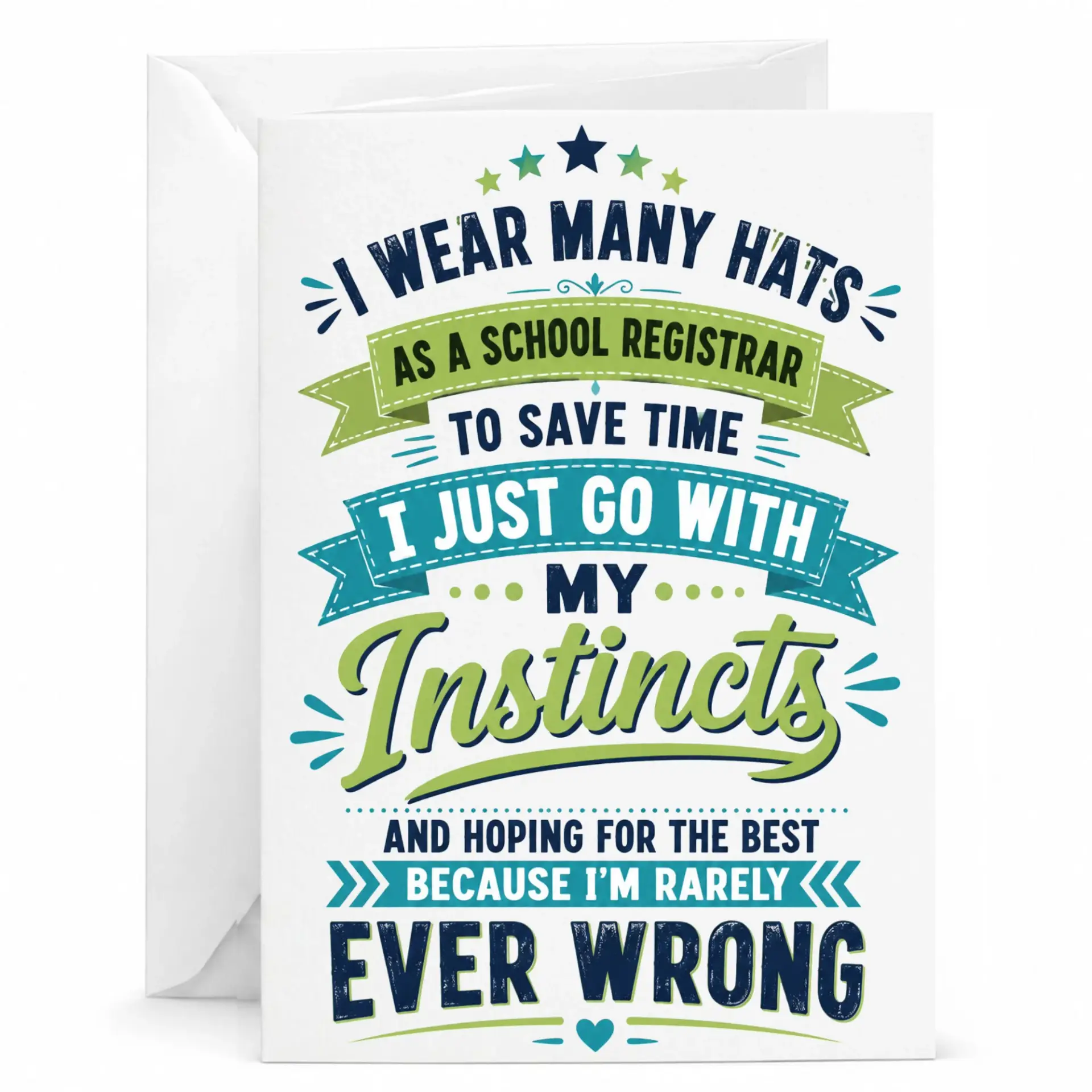 Funny School Registrar Greeting Card Appreciation Professional Office Humor Gift for Coworker