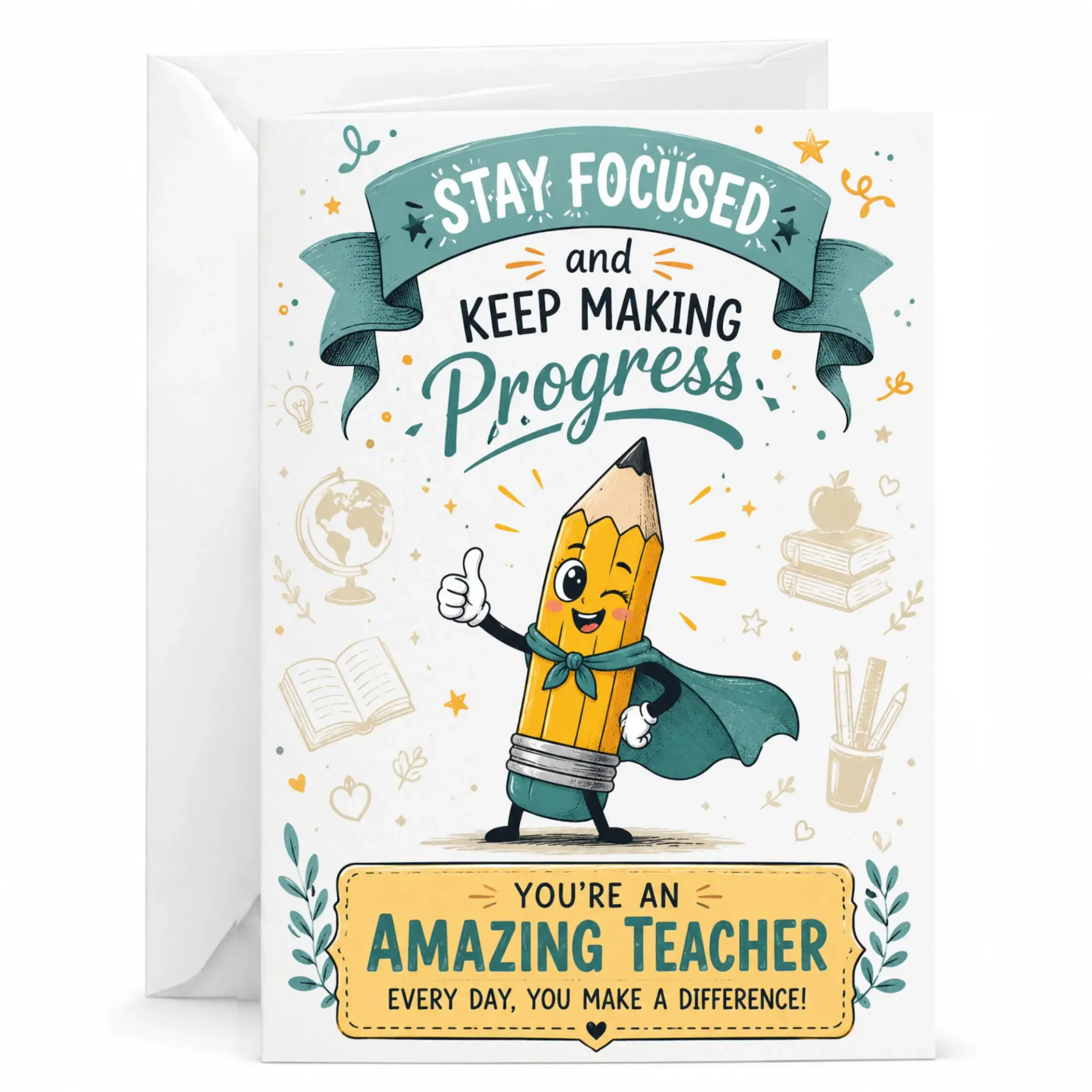 Inspirational Appreciation Greeting Card Motivational Teacher Recognition Note for Encouragement and Support