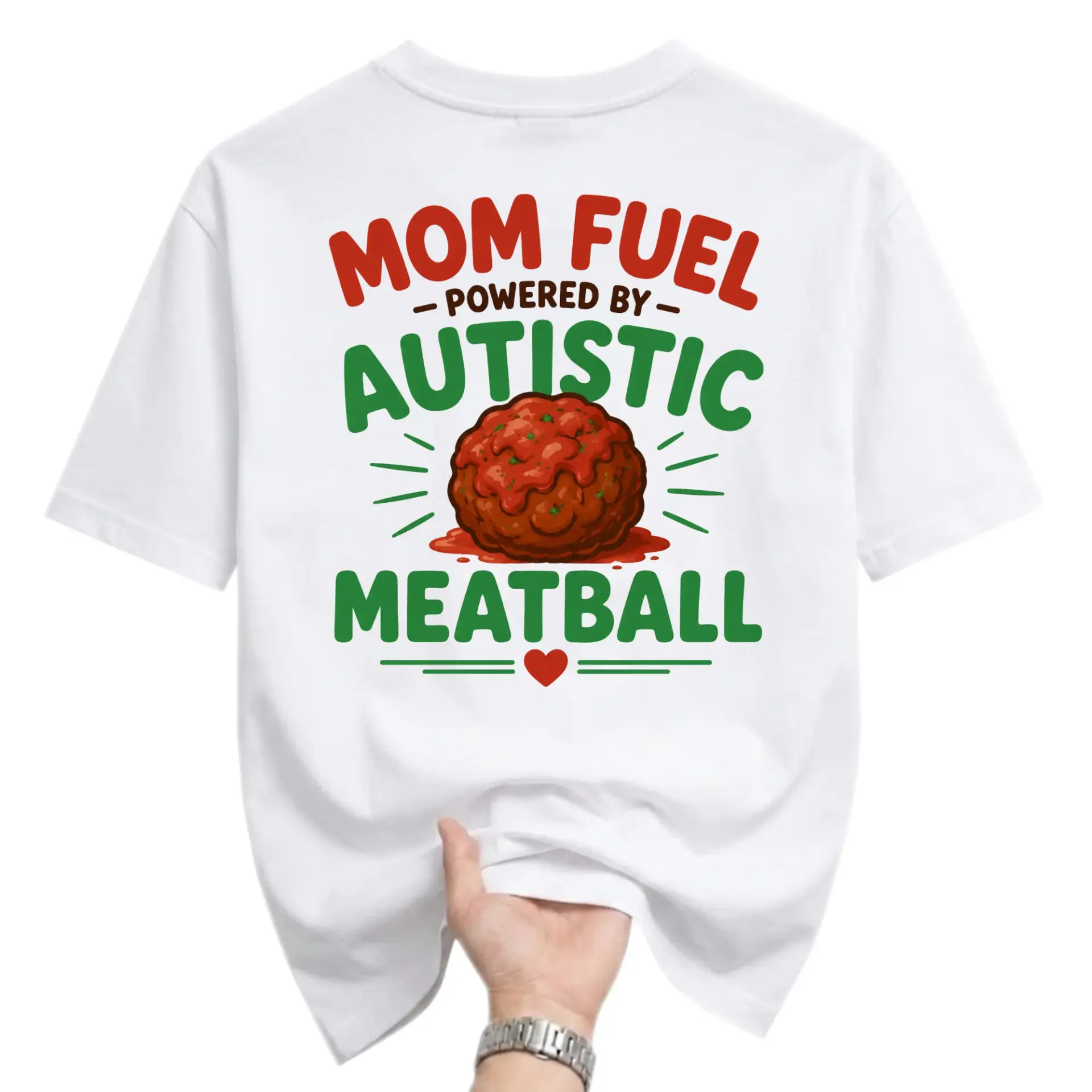 Graphic Tee Unisex Crew Neck Shirt Featuring Mom Powered by Autistic