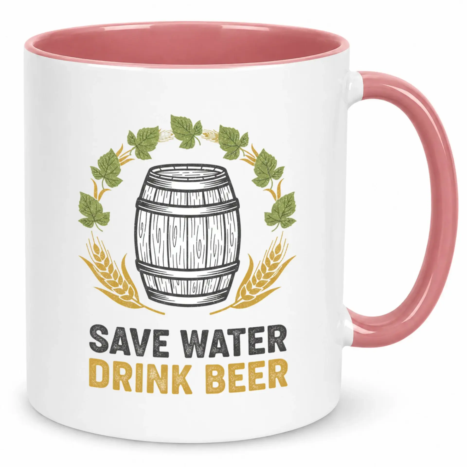 Funny Beer Lover Ceramic Coffee Mug with Humorous Save Water Drink Slogan Design Unique Beverage Cup for Men Women