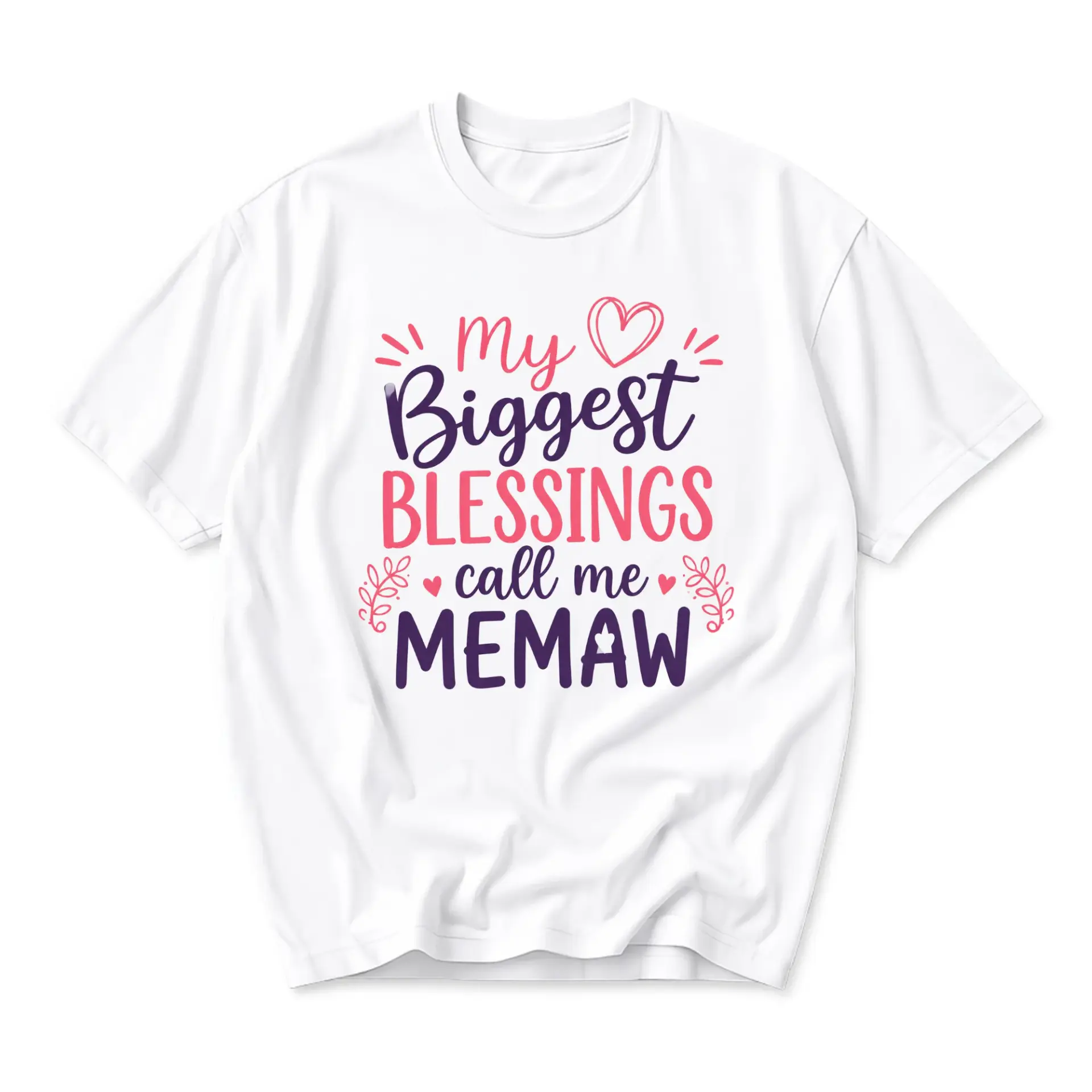 Graphic Tee My Biggest Blessings Call Me Memaw Unisex Cotton Crew Neck