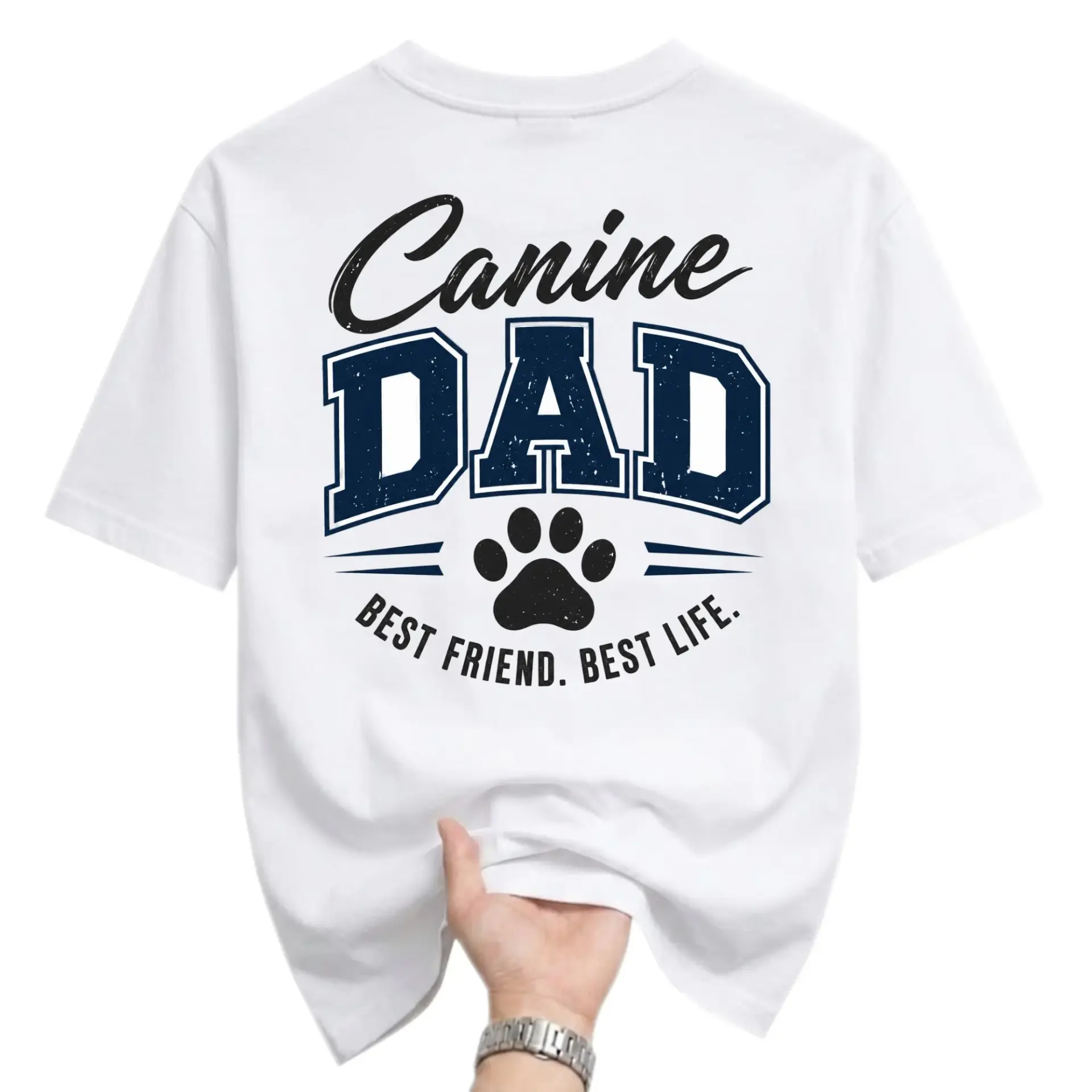Graphic Tee Canine Dad Best Friend Life Unisex Crew Neck T-Shirt for Pet