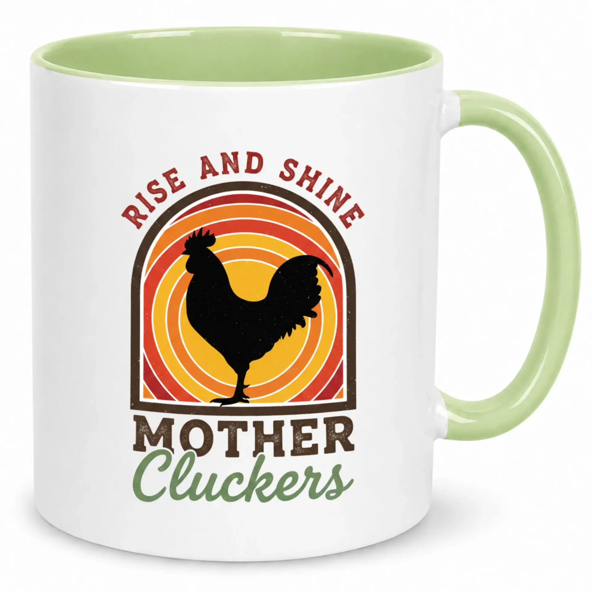 Funny Rooster Coffee Mug with 'rise and Mother Cluckers' Design Humorous Farm Animal Ceramic Cup for Morning Beverages 11oz or 15oz