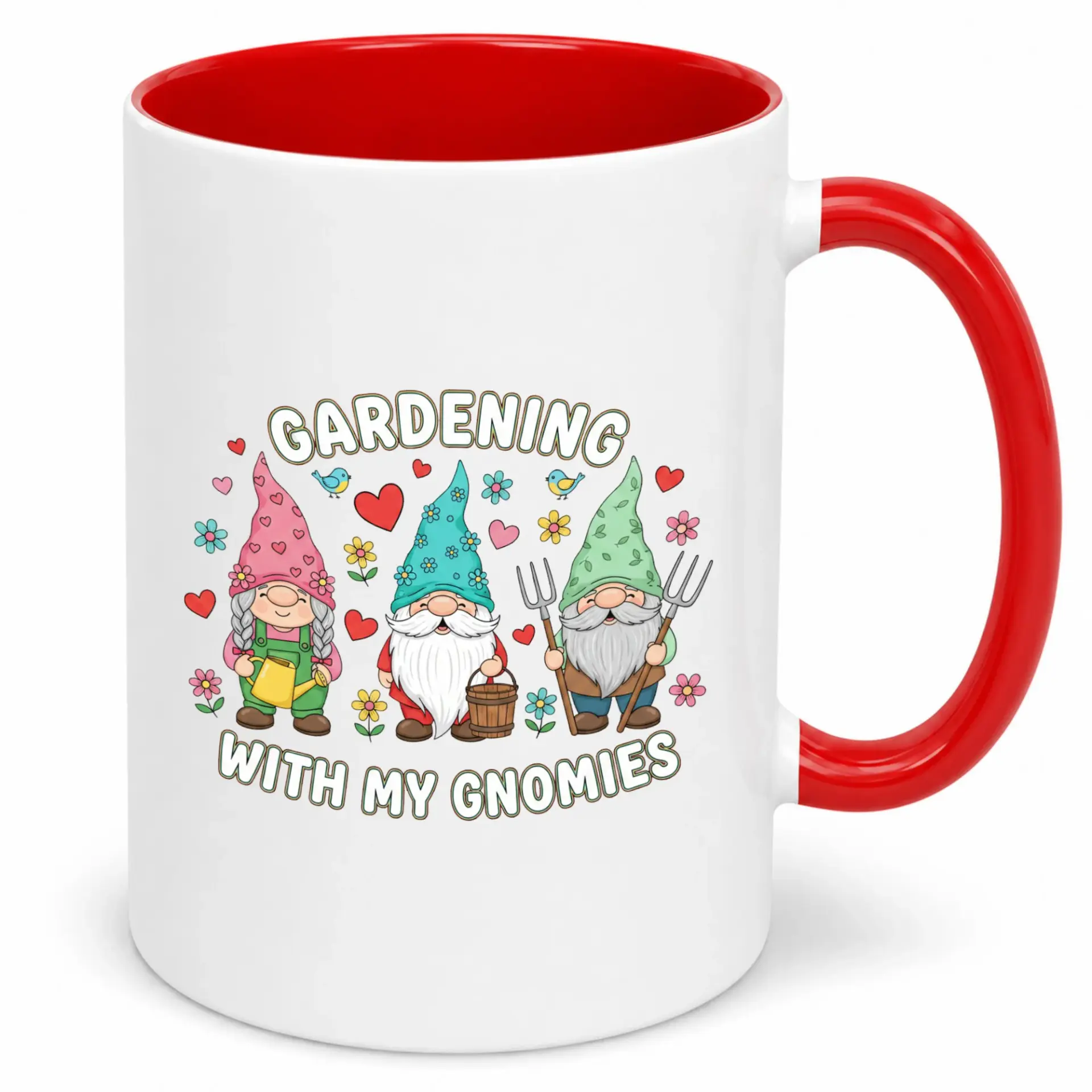 Funny Gardening Gnomes Coffee Mug with Pun Text for Garden Lovers, Unique Ceramic Beverage Cup for Hot Drinks, Home or Office Decor