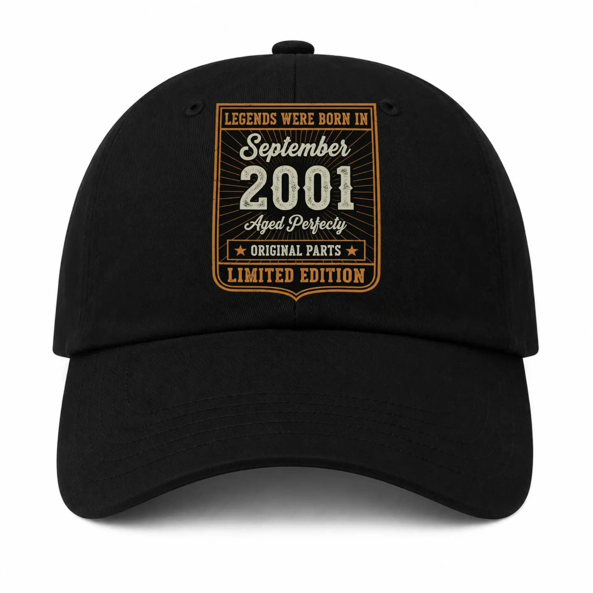 Baseball Cap Legends Born in September 2001 Aged Perfectly Cotton Hat