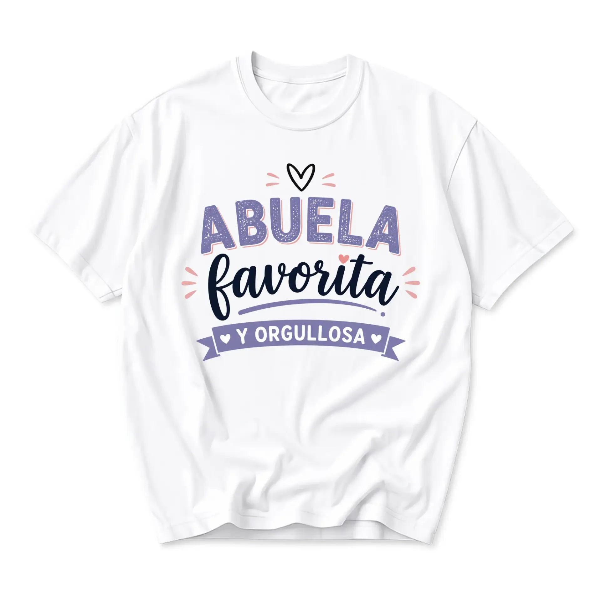 Graphic Tee Abuela Favorita Y Orgullosa T-Shirt Comfortable Casual Everyday Unisex Crew Neck Cotton Blend Shirt