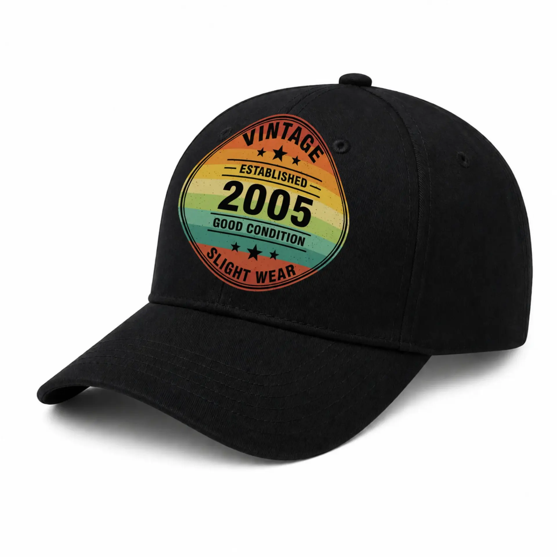 Baseball Cap Vintage Established 2005 Design Structured Cotton Hat