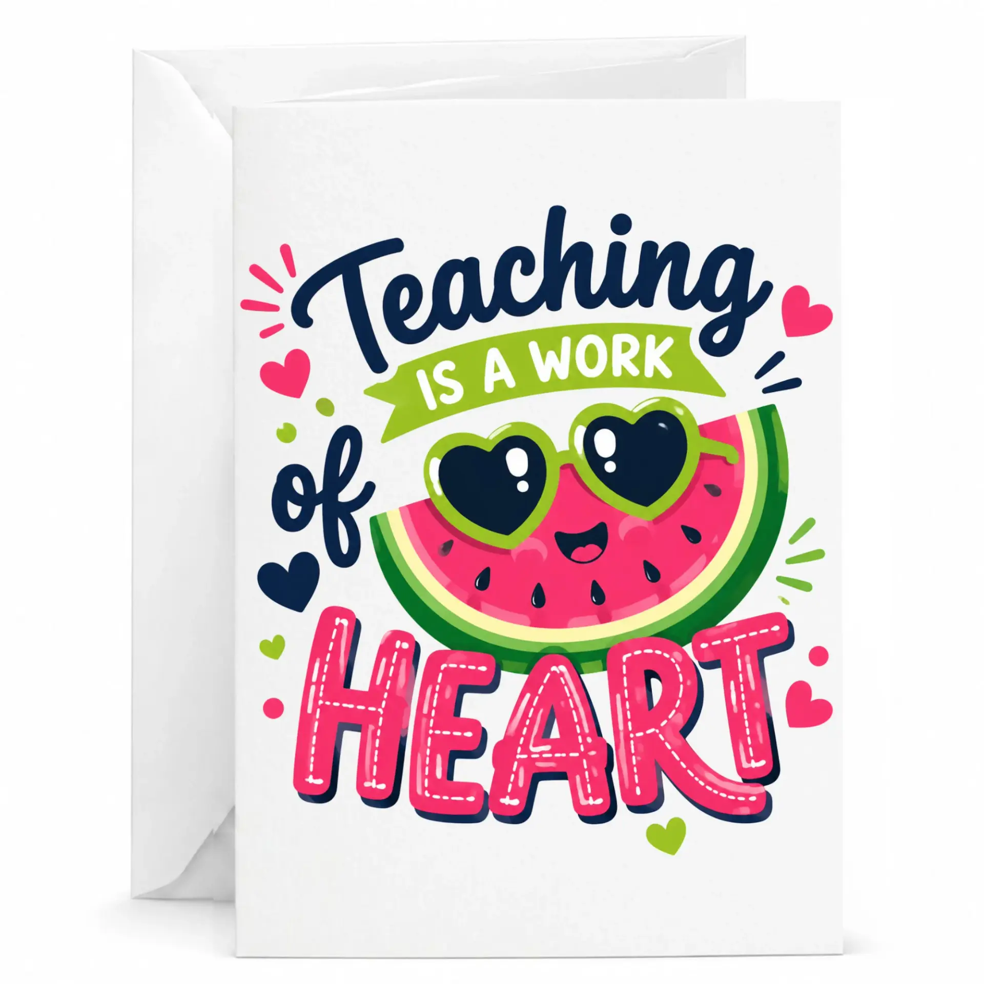 Greeting Card Teaching Is a Work of Heart Fruit Watermelon Design