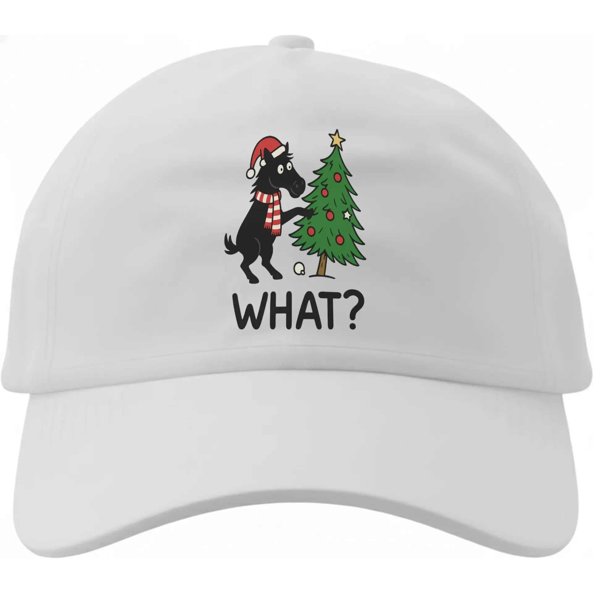Baseball Cap Funny Christmas Horse Design Cotton Hat Unisex Adjustable Low Profile Dad Hat for Casual Holiday Wear