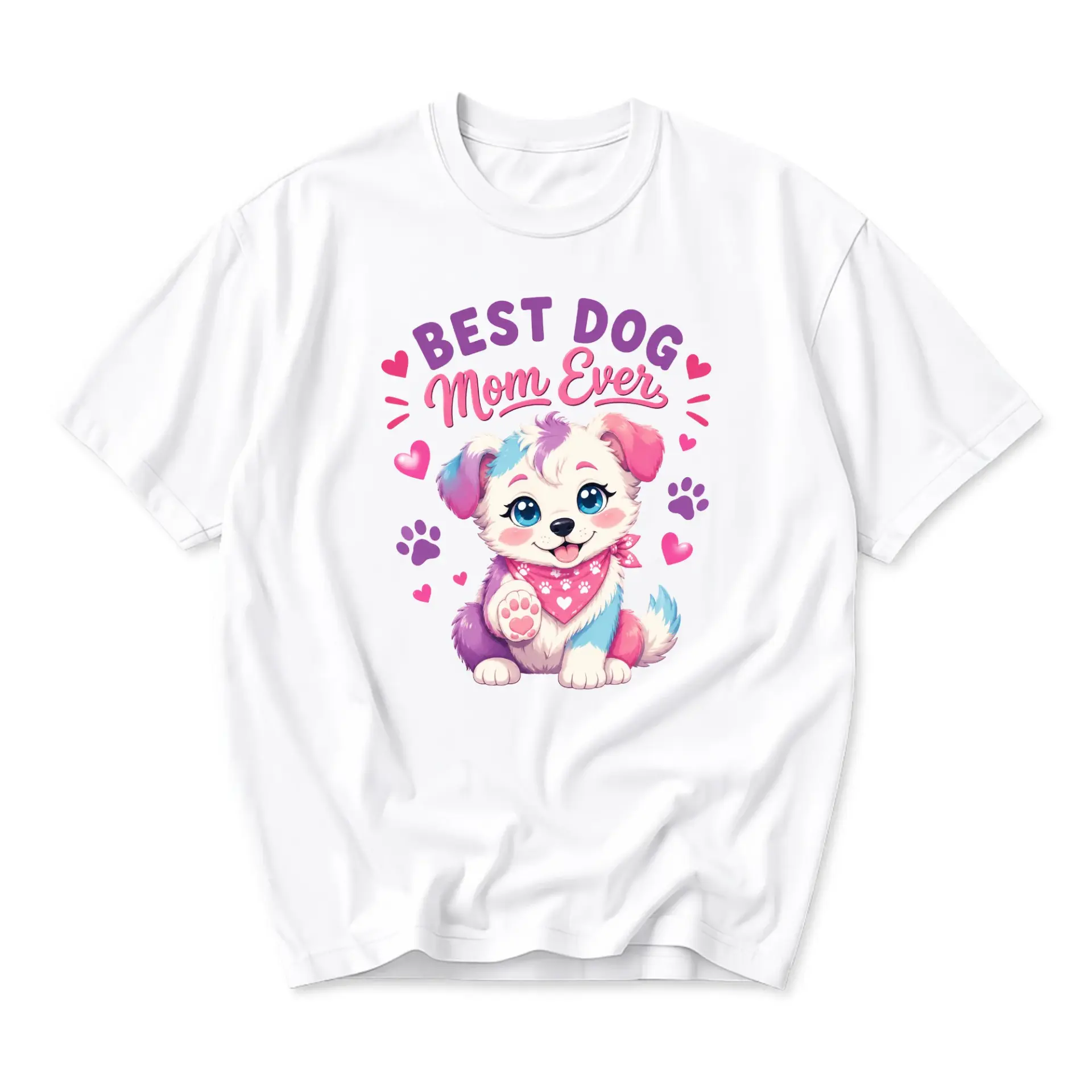 Graphic Tee Best Dog Mom Puppy Illustration Unisex Casual Crew Neck