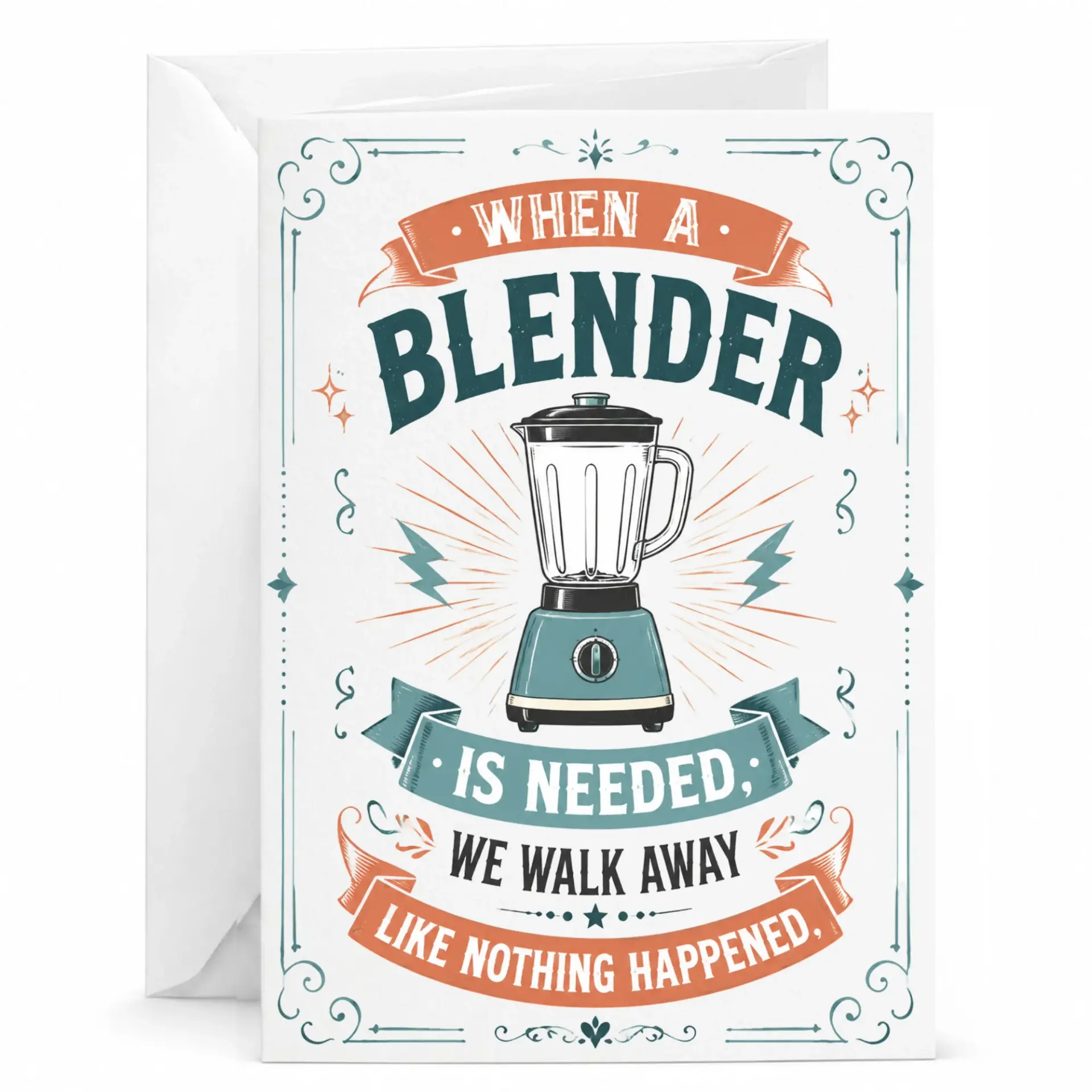 Funny Kitchen Blender Greeting Card for Home Cooks and Food Enthusiasts Novelty Appliance Pun Note All Occasions