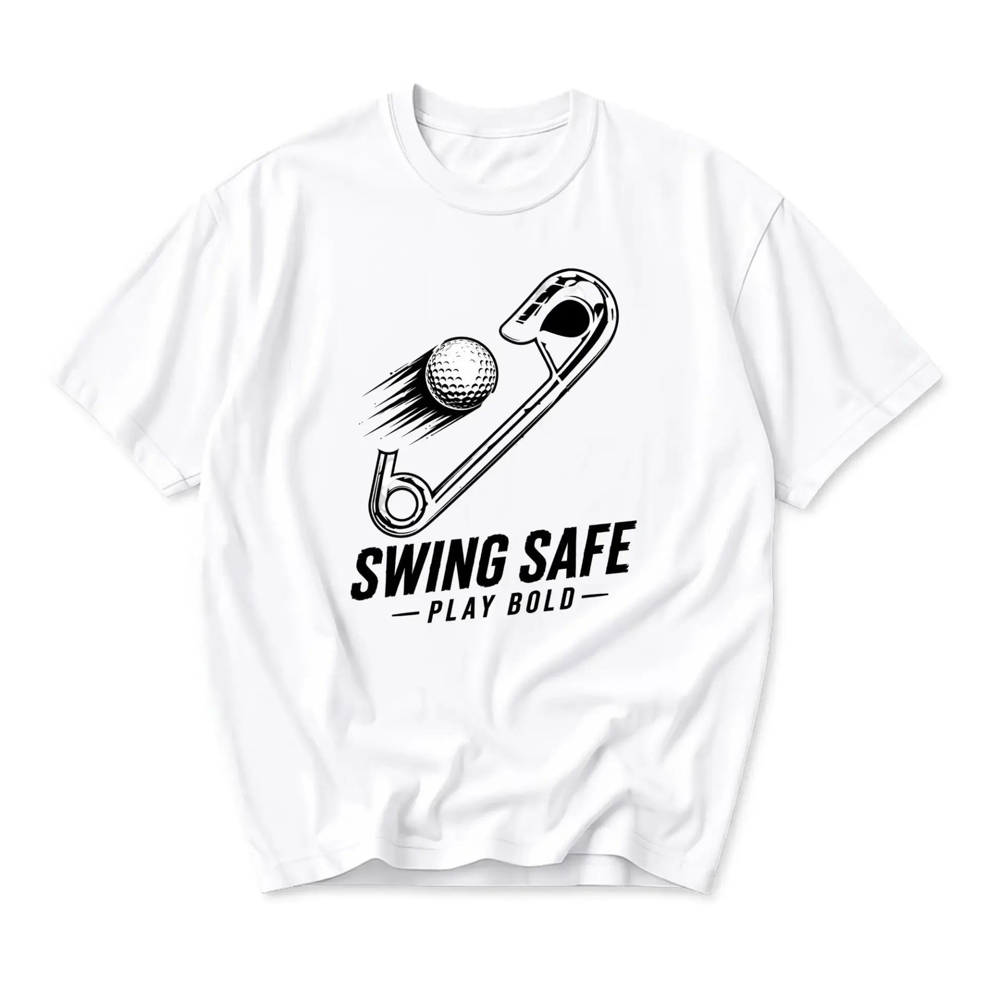 Graphic Tee Swing Safe Play Bold Golf Theme Unisex Casual Crew Neck T-Shirt Soft Breathable Cotton Blend Everyday Top